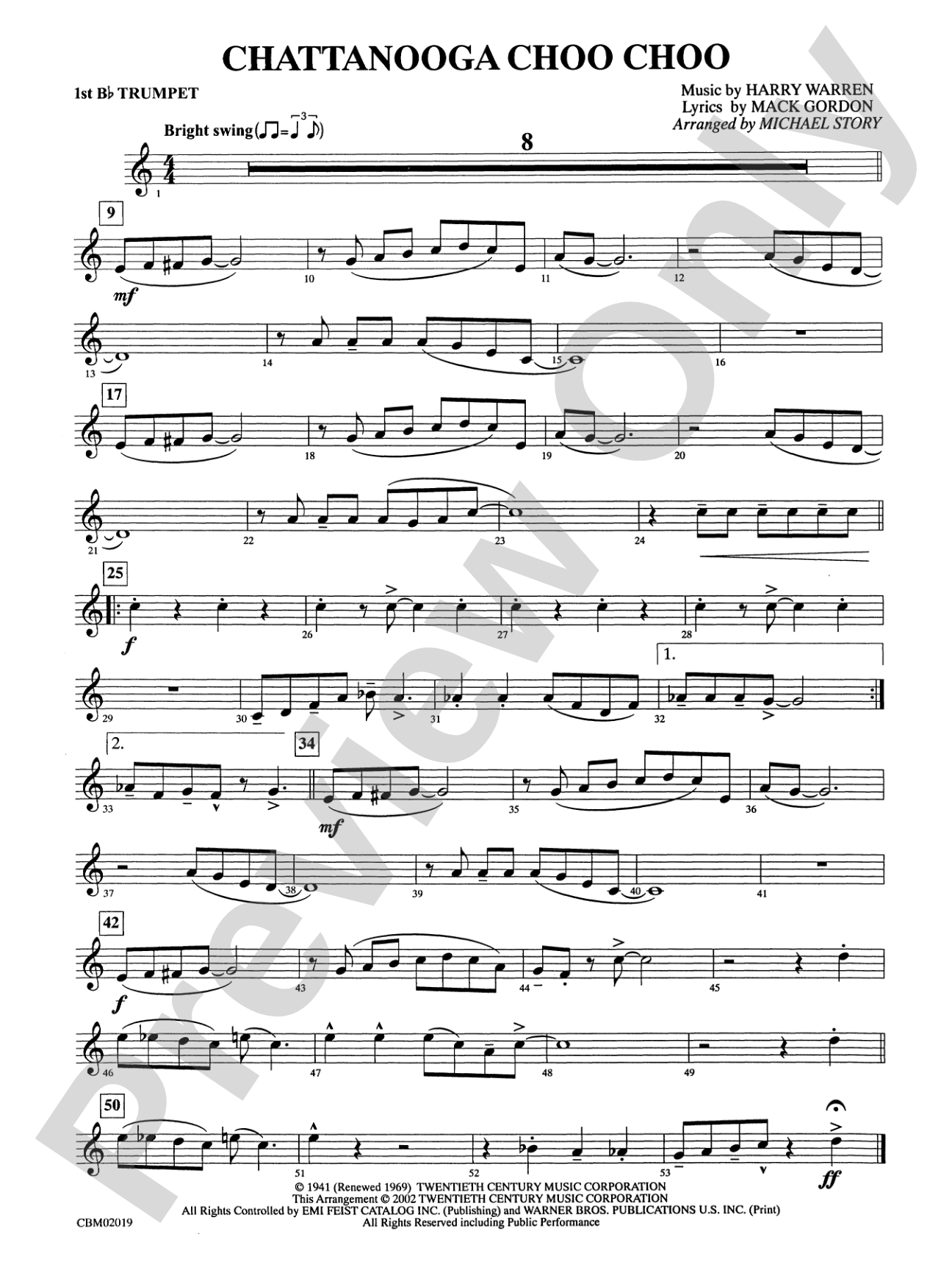 Chattanooga Choo Choo: 1st B-flat Trumpet