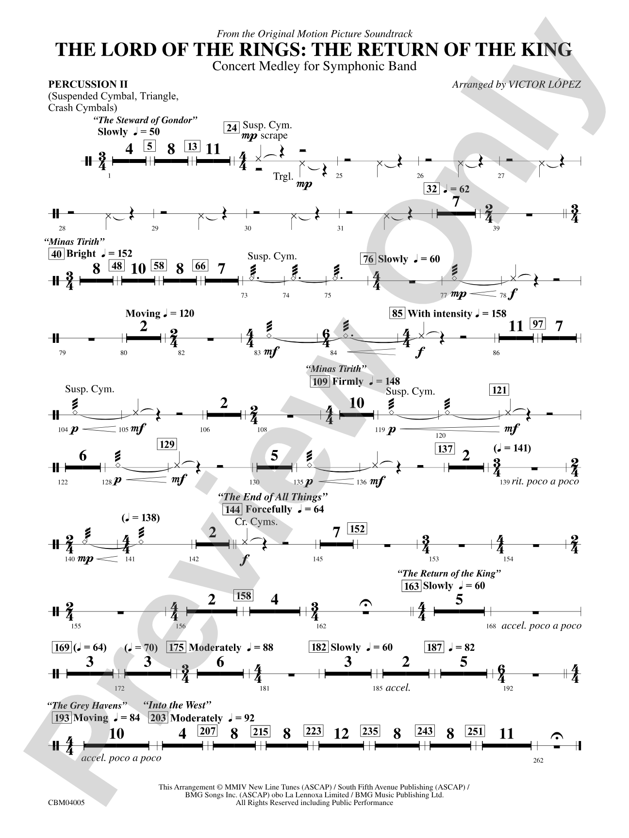 The Lord of the Rings: The Return of the King, Symphonic Suite from: 2nd Percussion
