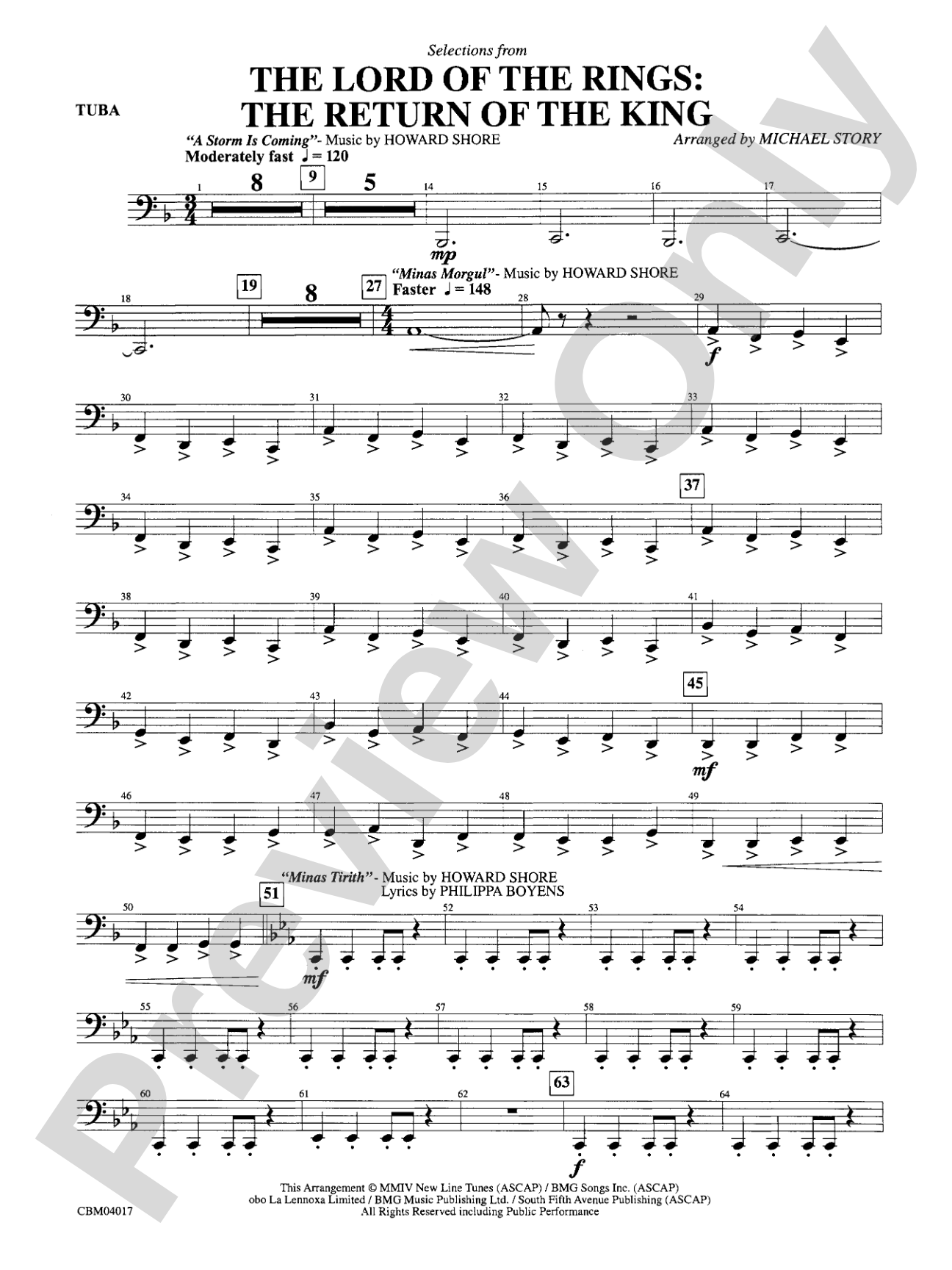 The Lord of the Rings: The Return of the King, Selections from: Tuba