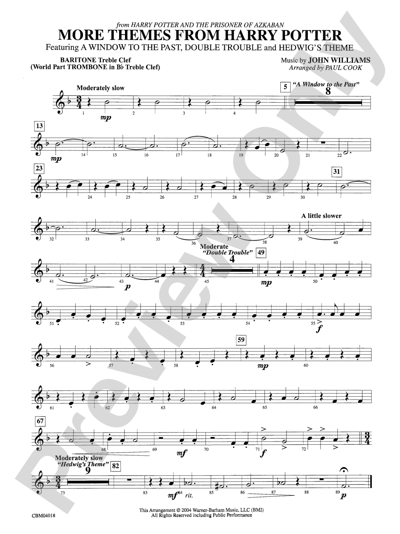 Harry Potter and the Prisoner of Azkaban, More Themes from: Baritone T.C.