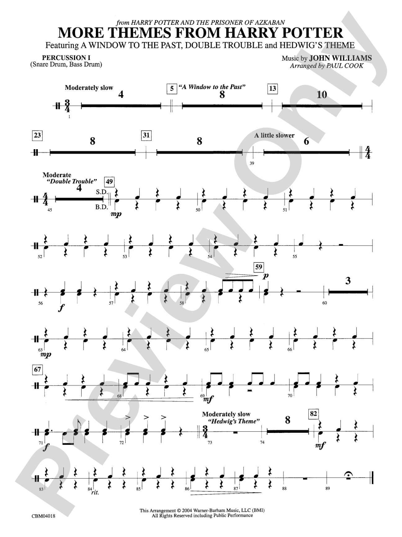 Harry Potter and the Prisoner of Azkaban, More Themes from: 1st Percussion