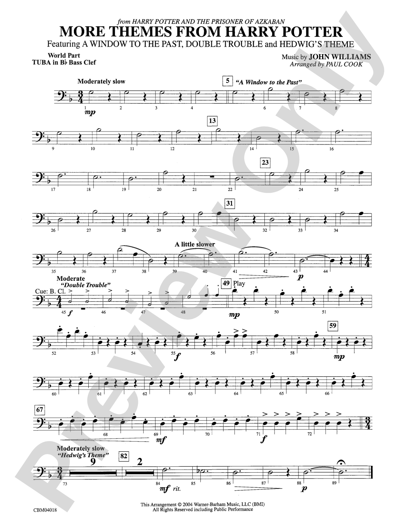 Harry Potter and the Prisoner of Azkaban, More Themes from: WP B-flat Tuba B.C.