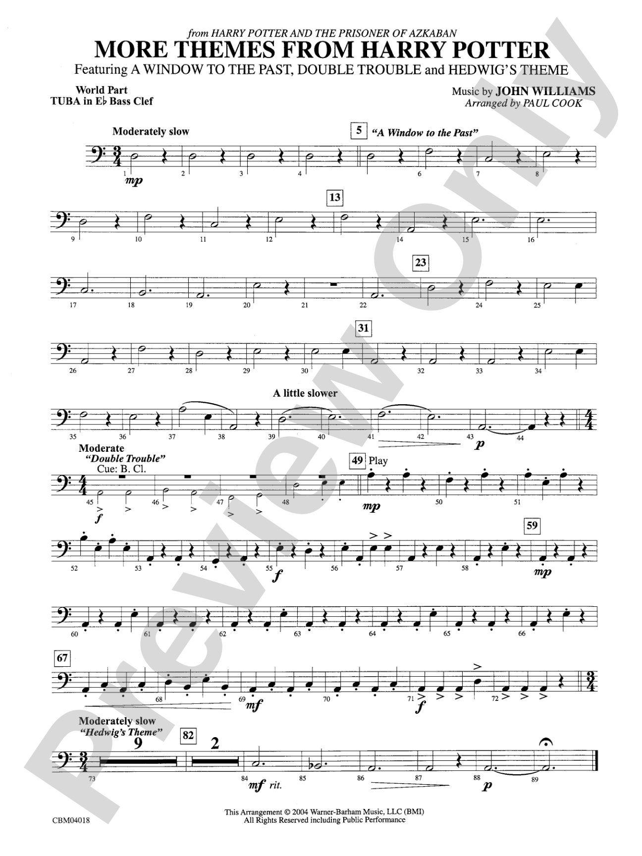 Harry Potter and the Prisoner of Azkaban, More Themes from: WP E-flat Tuba B.C.