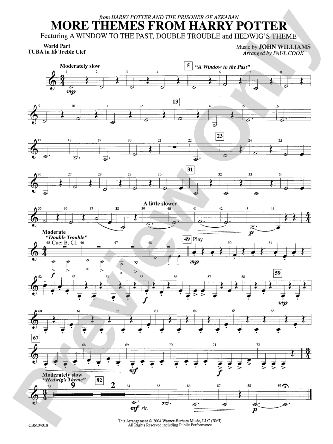 Harry Potter and the Prisoner of Azkaban, More Themes from: WP E-flat Tuba T.C.