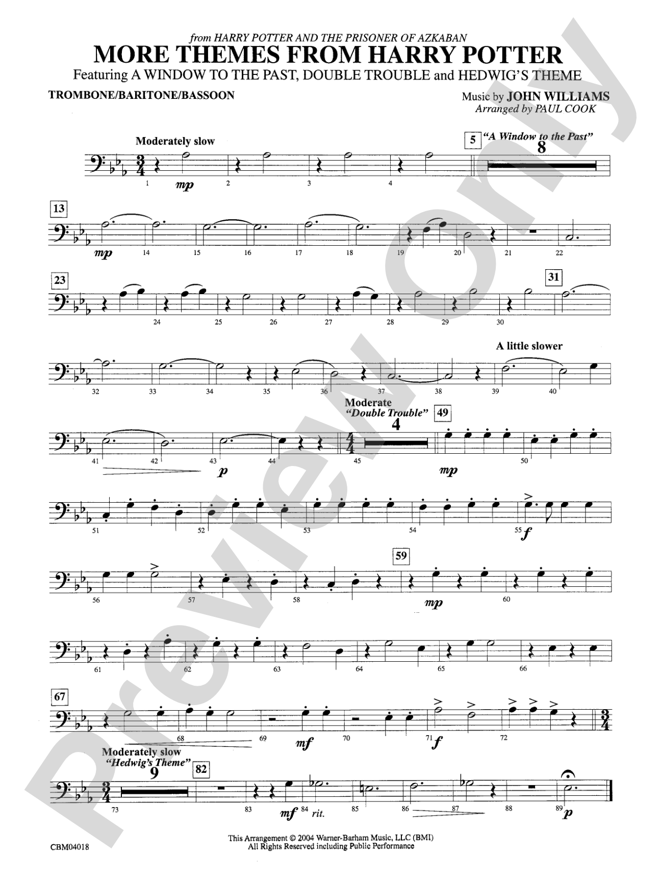 Harry Potter and the Prisoner of Azkaban, More Themes from: 1st Trombone