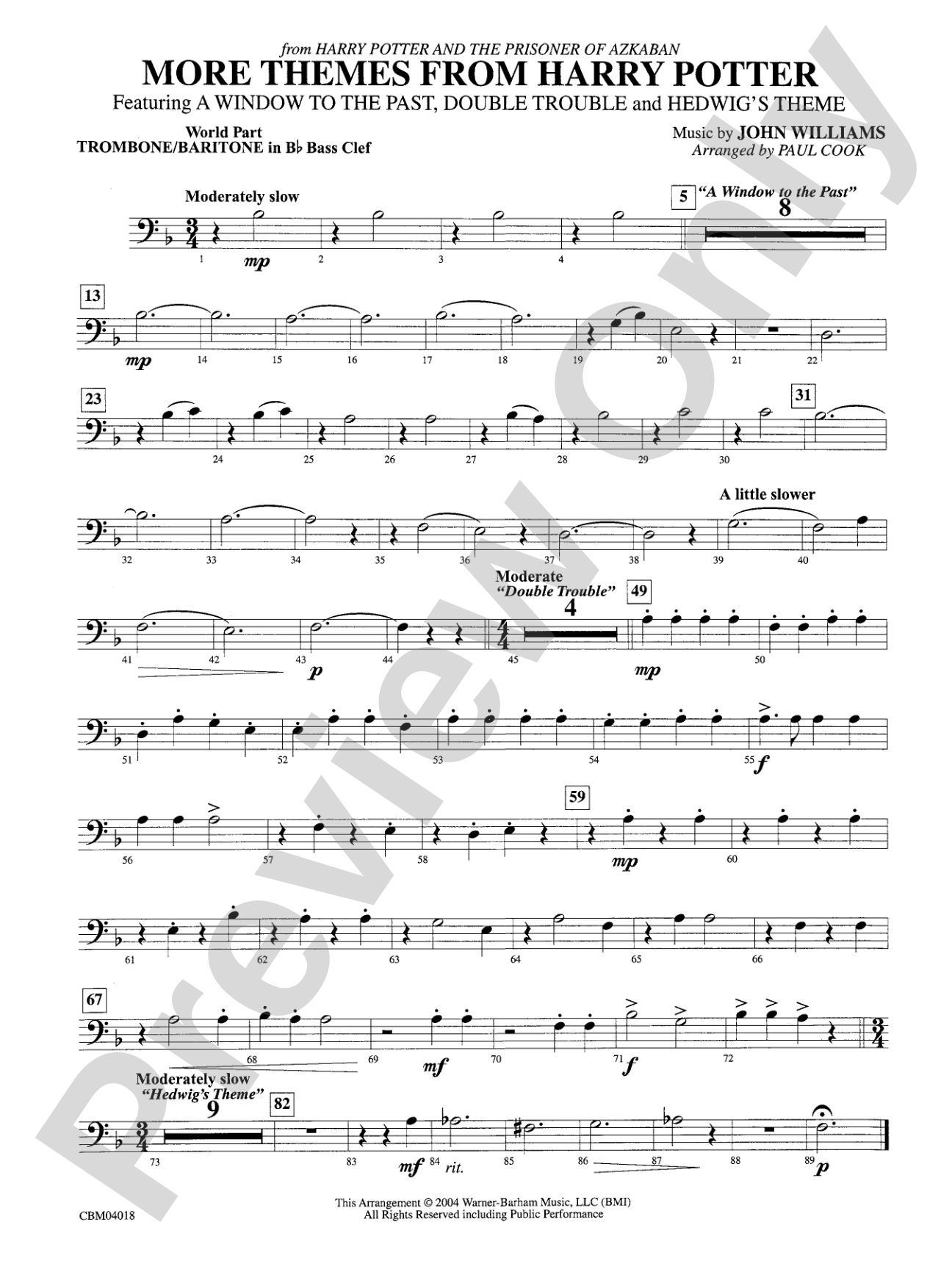Harry Potter and the Prisoner of Azkaban, More Themes from: WP 1st B-flat Trombone B.C.