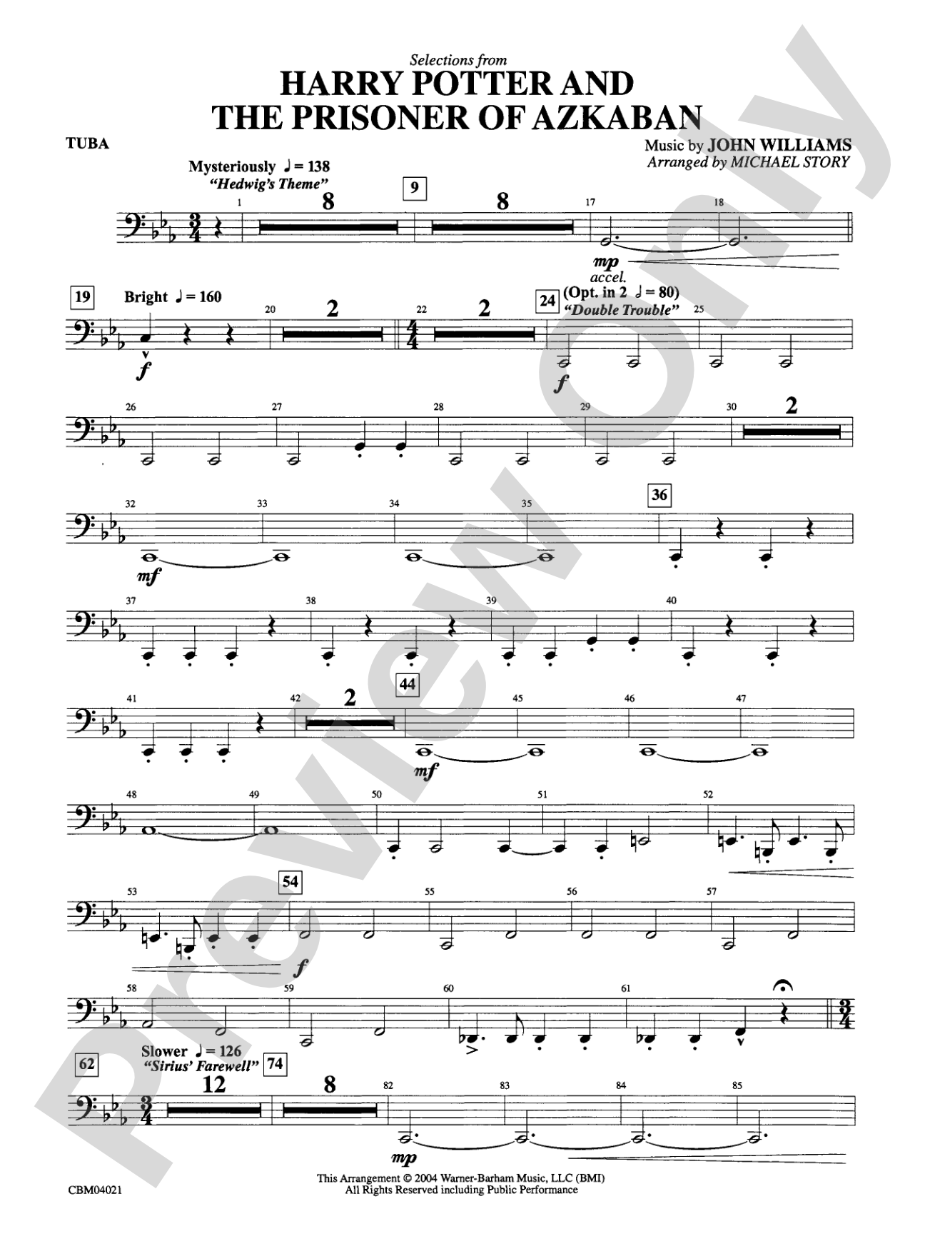 Harry Potter and the Prisoner of Azkaban, Selections from: Tuba