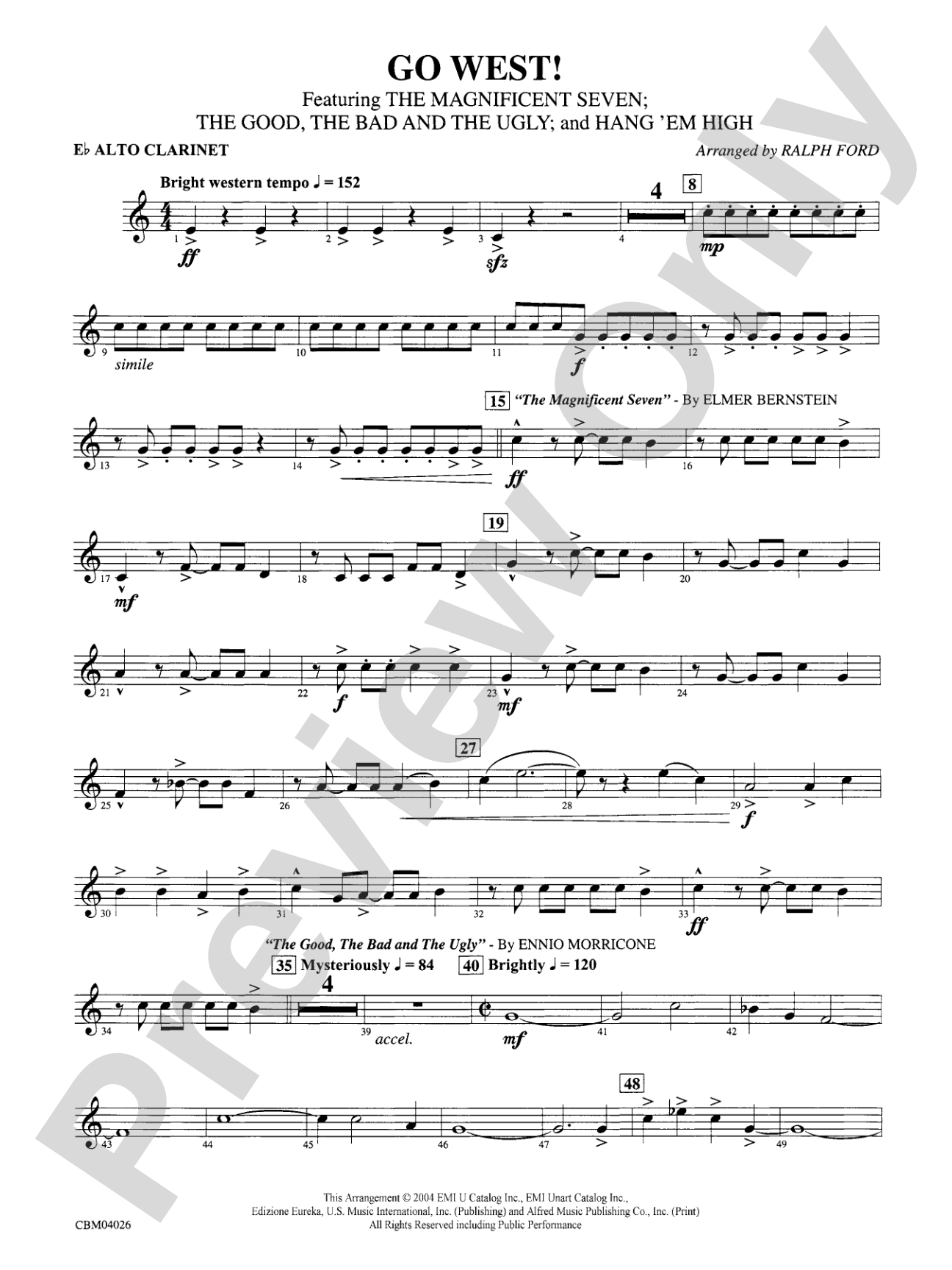 Go West!: E-flat Alto Clarinet