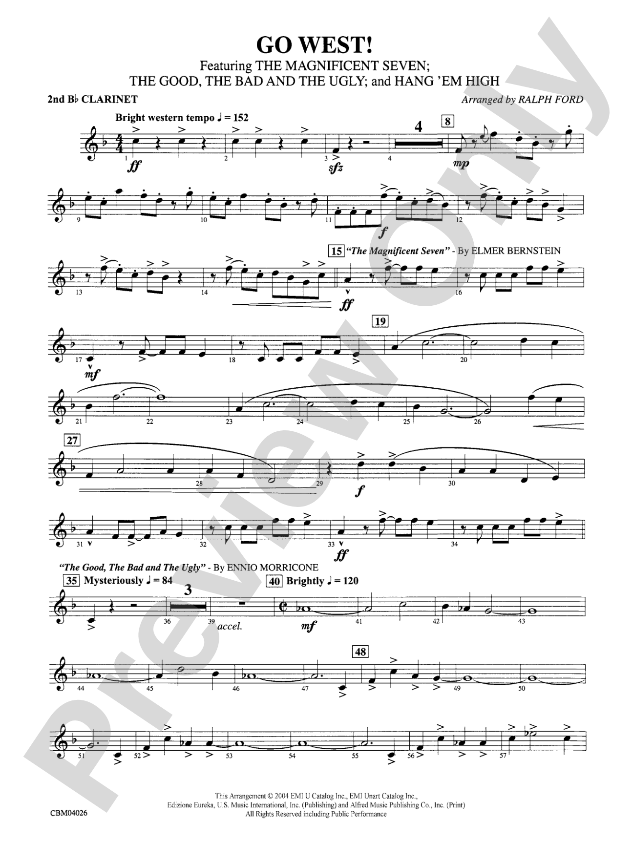 Go West!: 2nd B-flat Clarinet