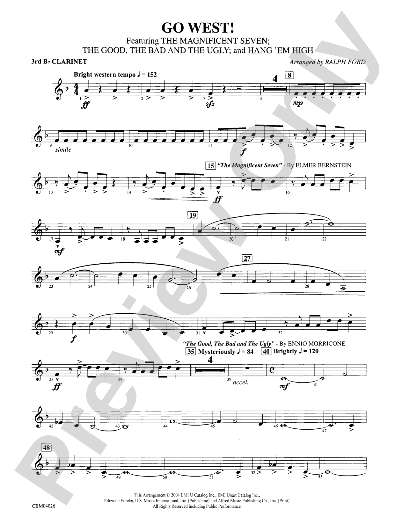 Go West!: 3rd B-flat Clarinet