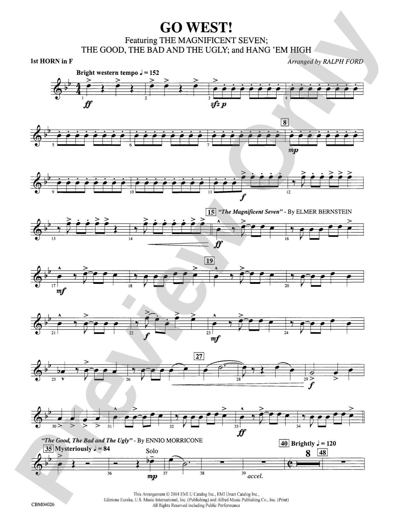 Go West!: 1st F Horn