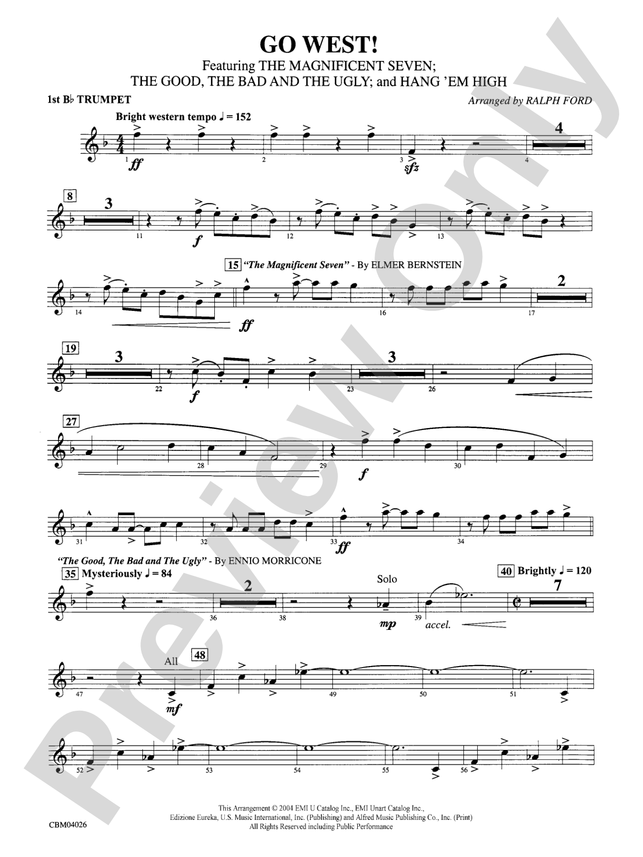 Go West!: 1st B-flat Trumpet
