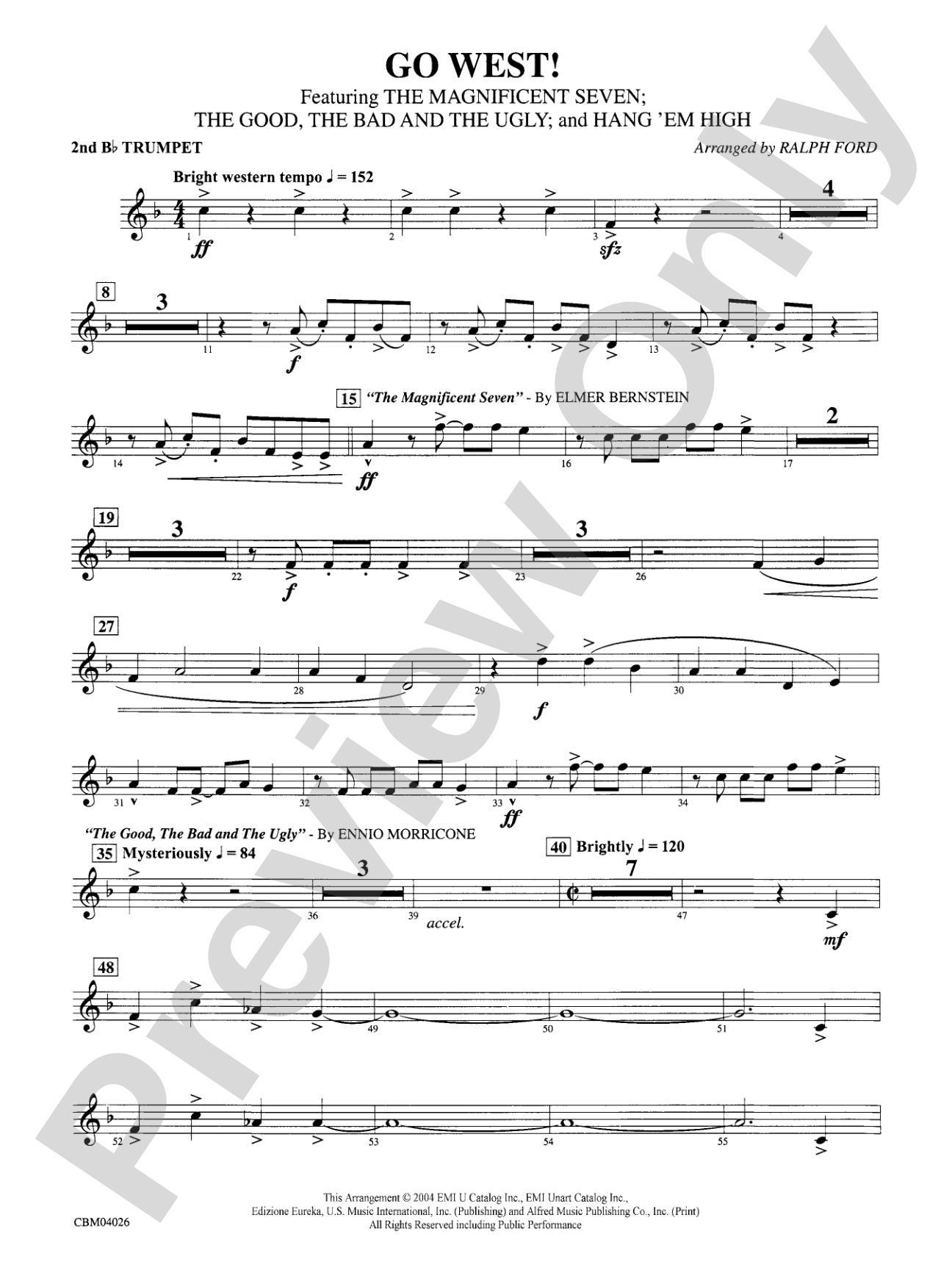Go West!: 2nd B-flat Trumpet