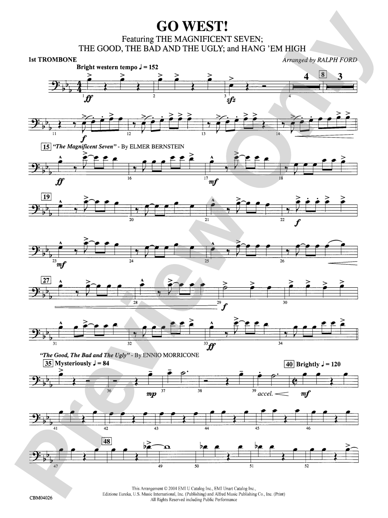 Go West!: 1st Trombone