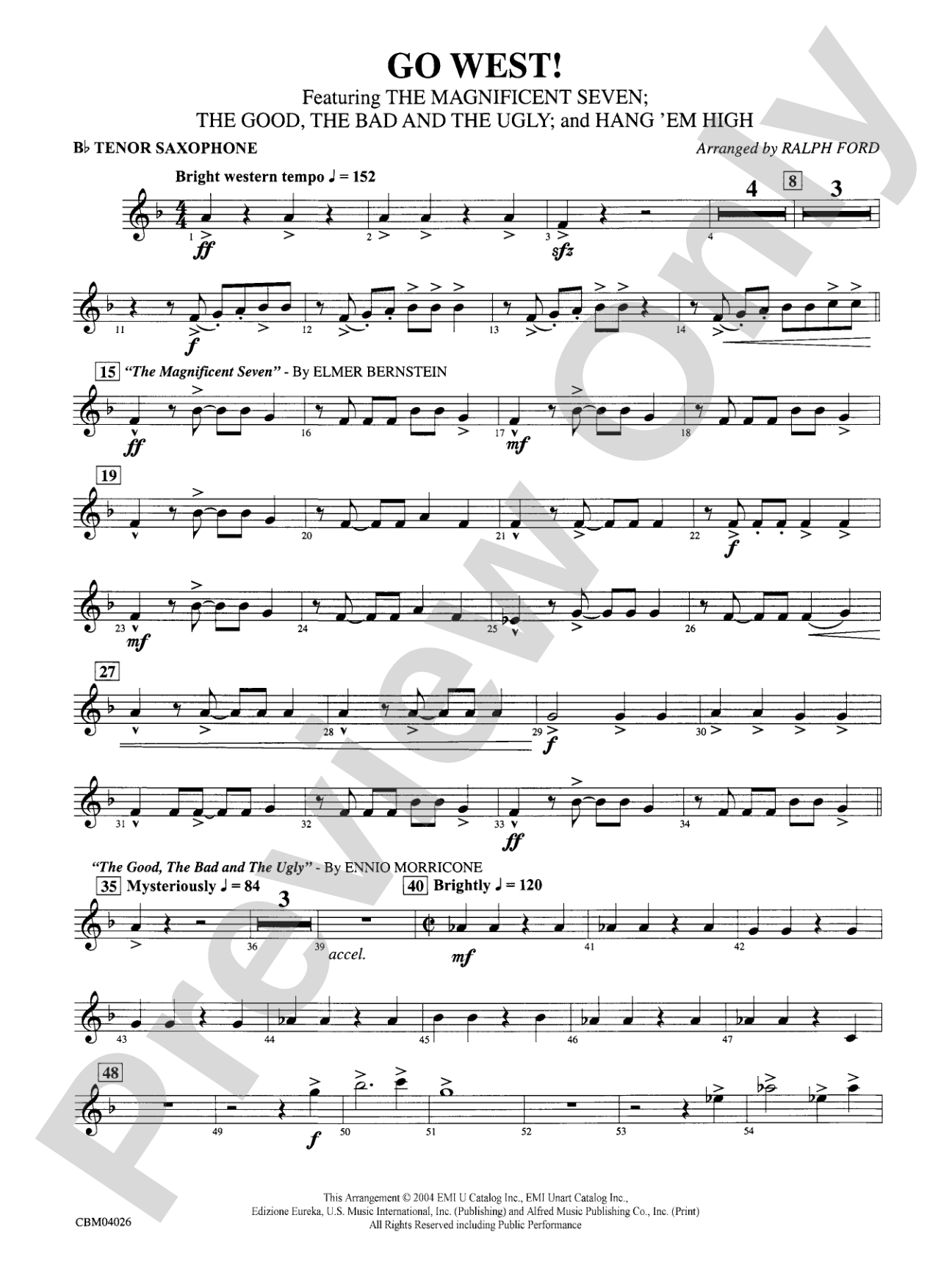 Go West!: B-flat Tenor Saxophone