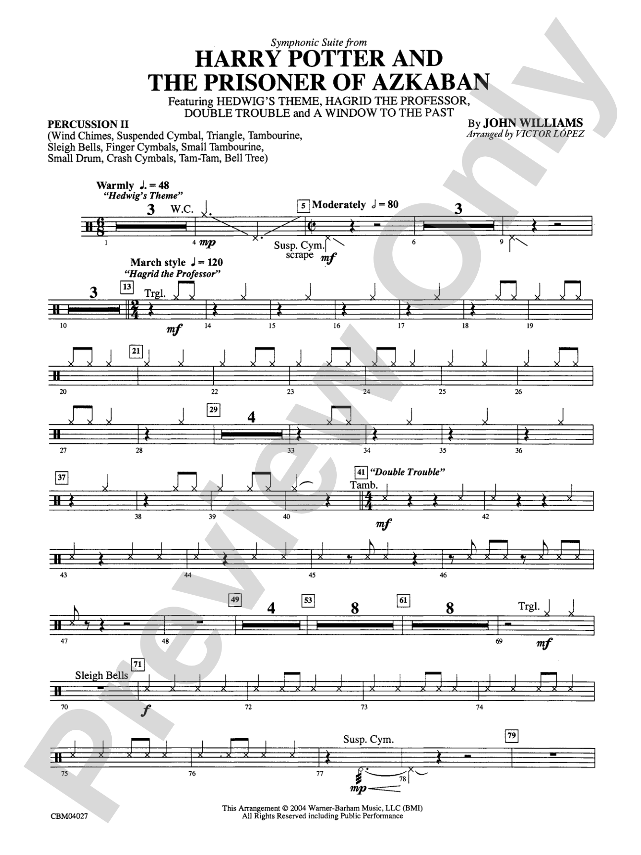 Harry Potter and the Prisoner of Azkaban, Symphonic Suite from: 2nd Percussion