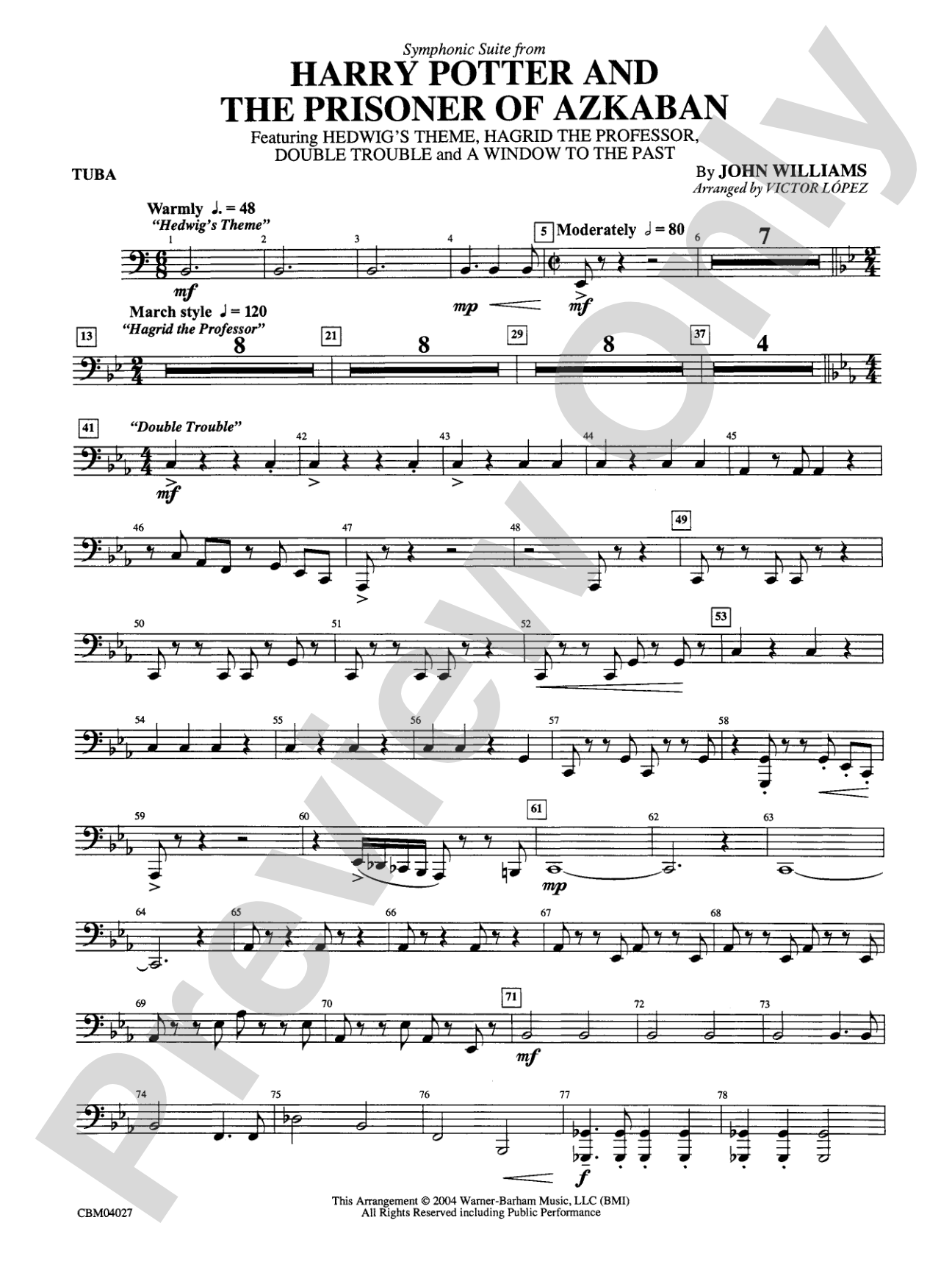 Harry Potter and the Prisoner of Azkaban, Symphonic Suite from: Tuba