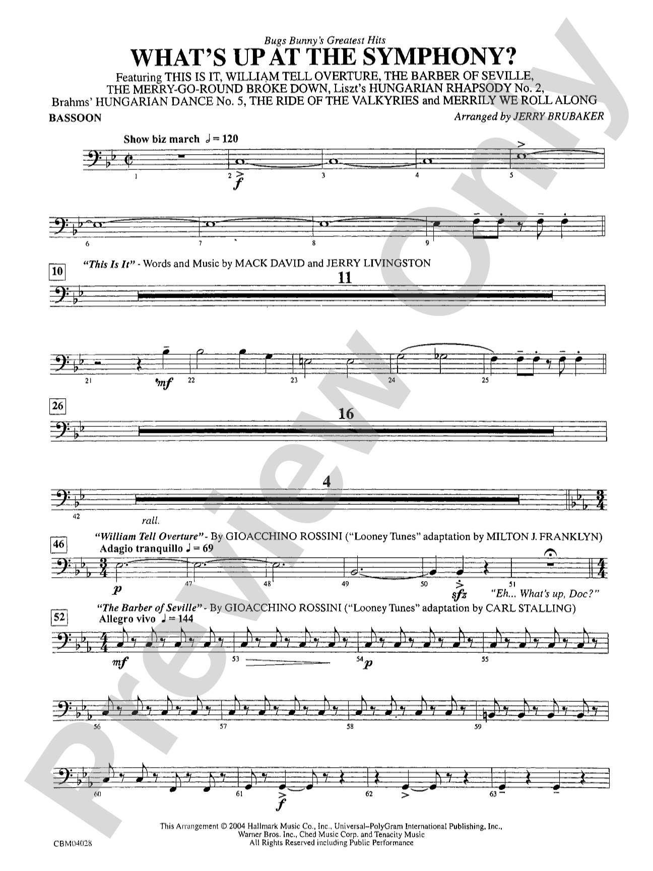 What's Up at the Symphony? Bugs Bunny's Greatest Hits (Medley): Bassoon