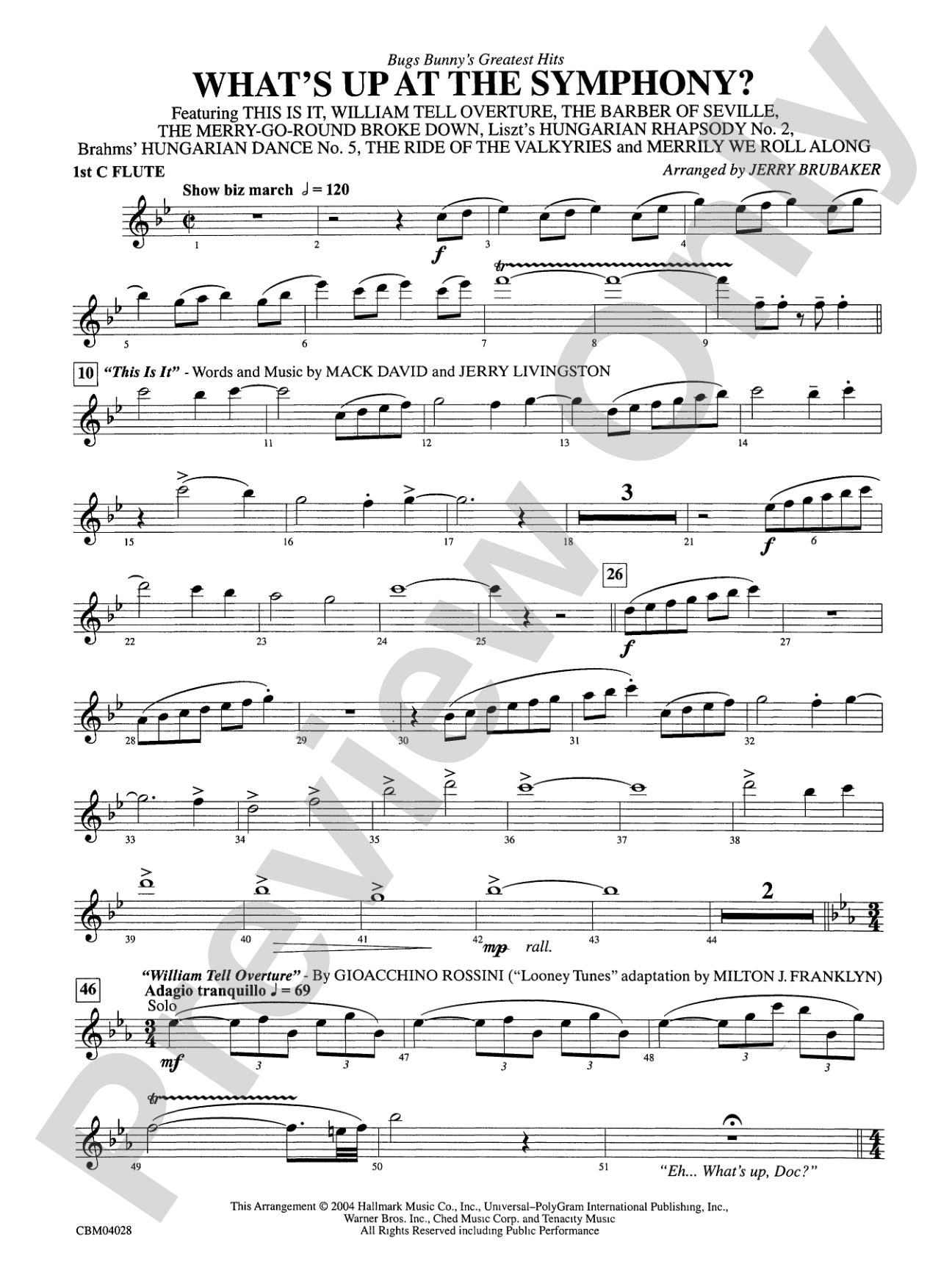 What's Up at the Symphony? Bugs Bunny's Greatest Hits (Medley): Flute