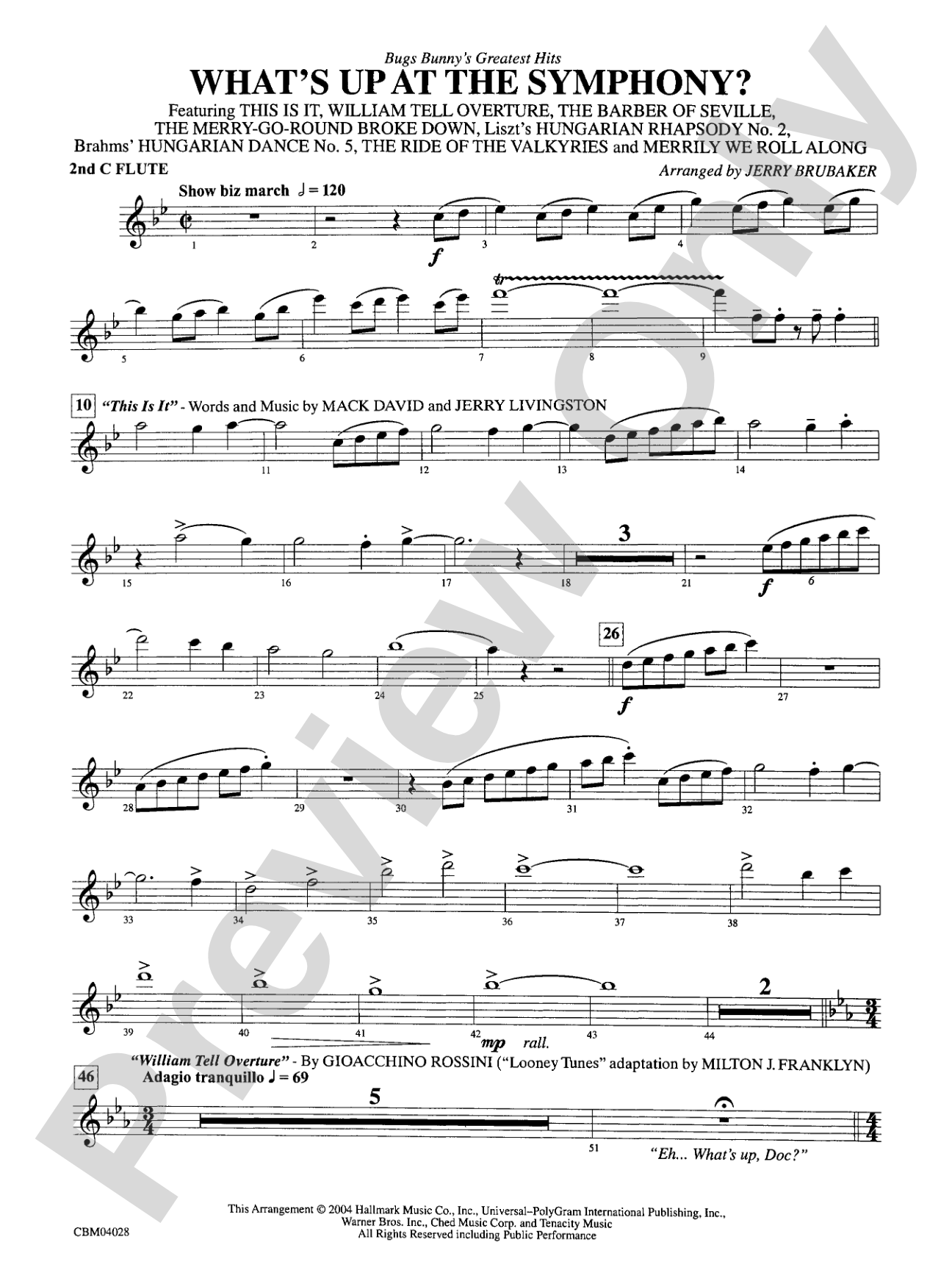 What's Up at the Symphony? Bugs Bunny's Greatest Hits (Medley): 2nd Flute