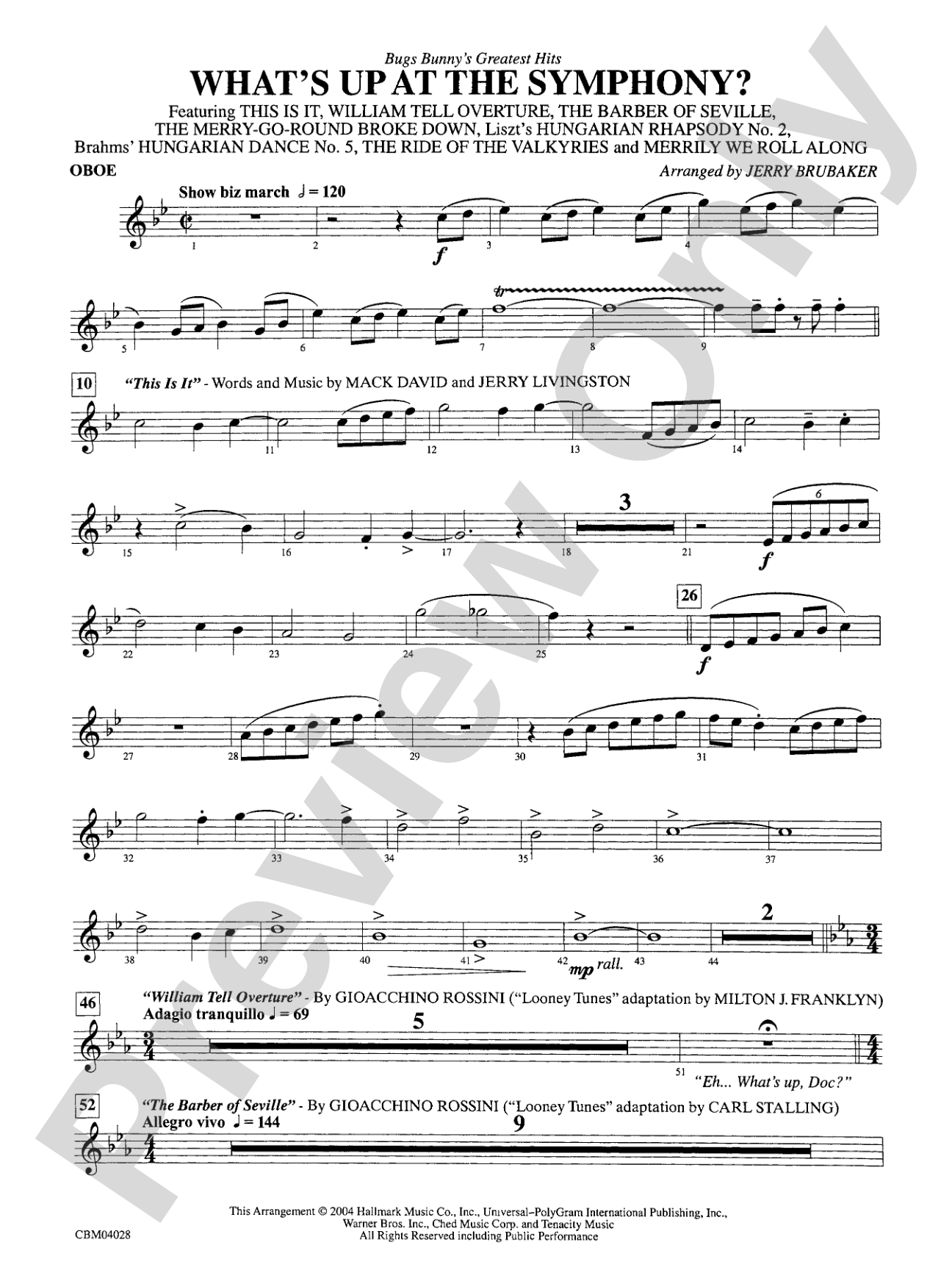 What's Up at the Symphony? Bugs Bunny's Greatest Hits (Medley): Oboe