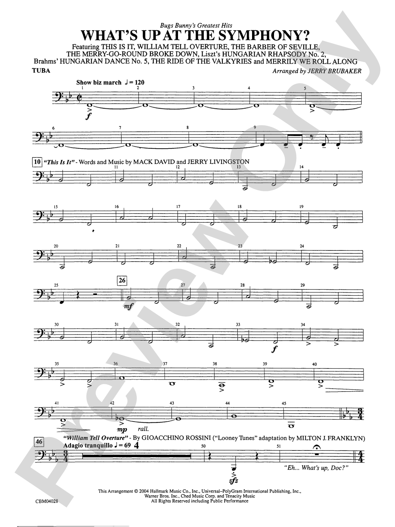 What's Up at the Symphony? Bugs Bunny's Greatest Hits (Medley): Tuba