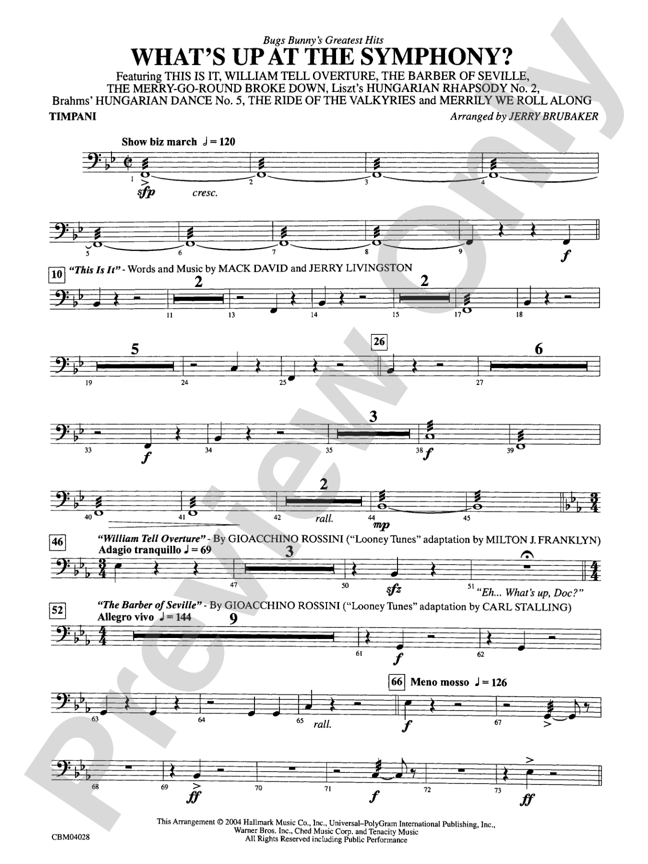 What's Up at the Symphony? Bugs Bunny's Greatest Hits (Medley): Timpani