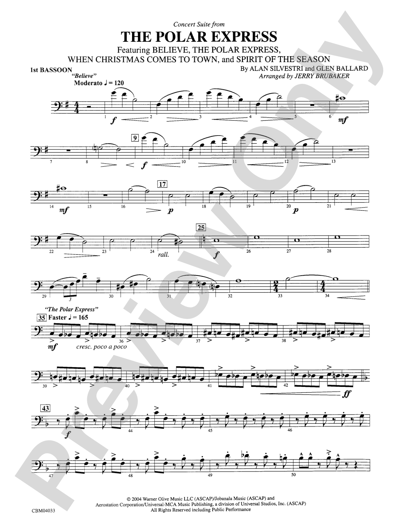 The Polar Express, Concert Suite from: Bassoon