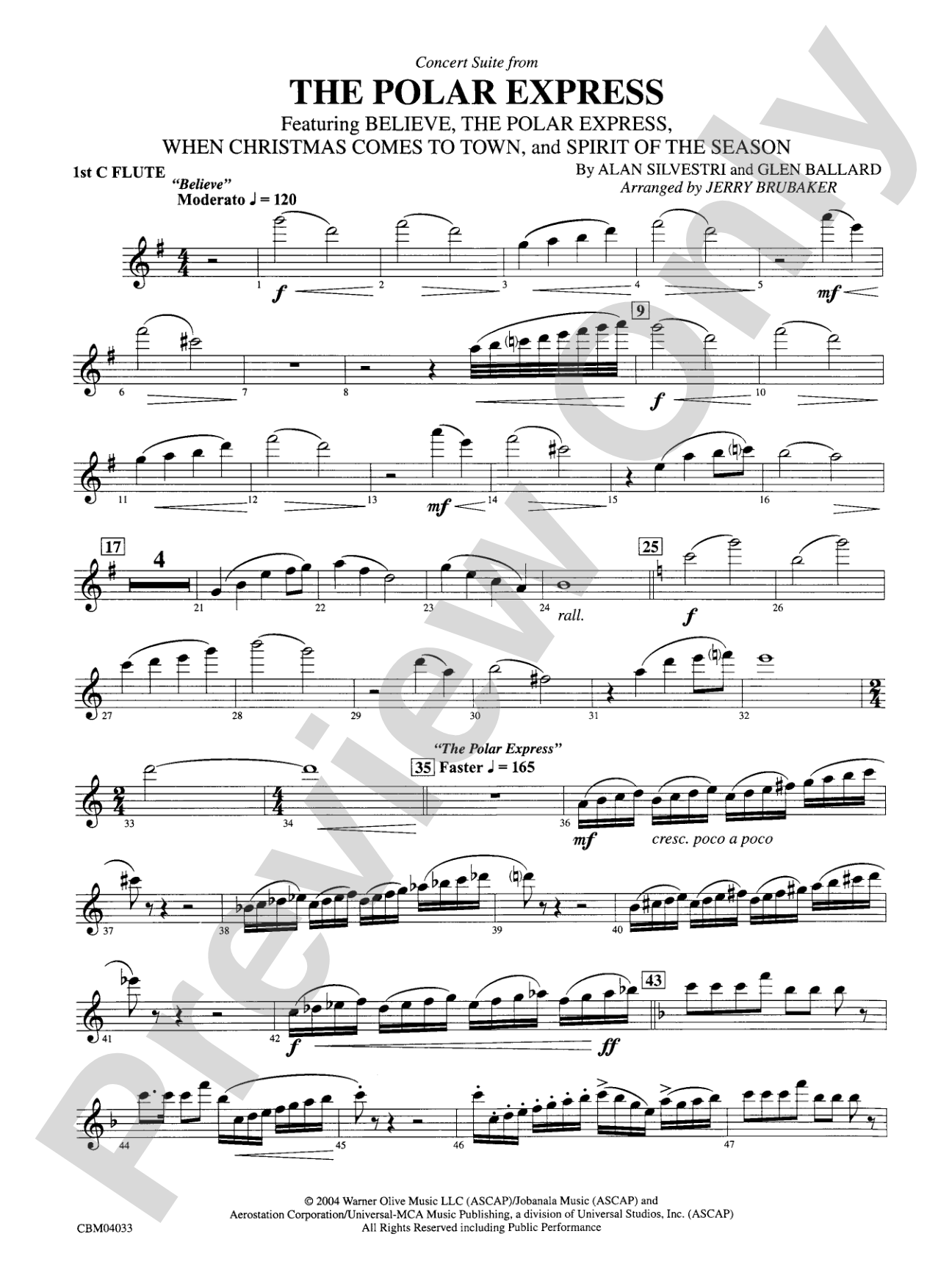The Polar Express, Concert Suite from: Flute