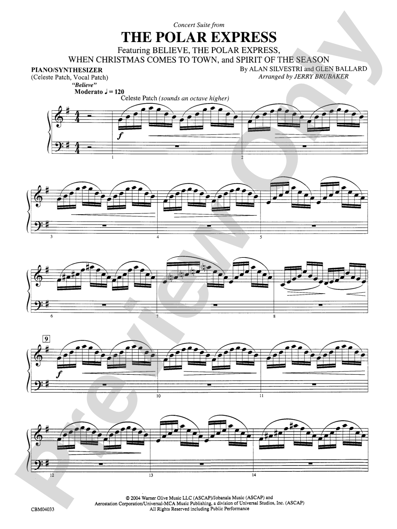 The Polar Express, Concert Suite from: Piano Accompaniment