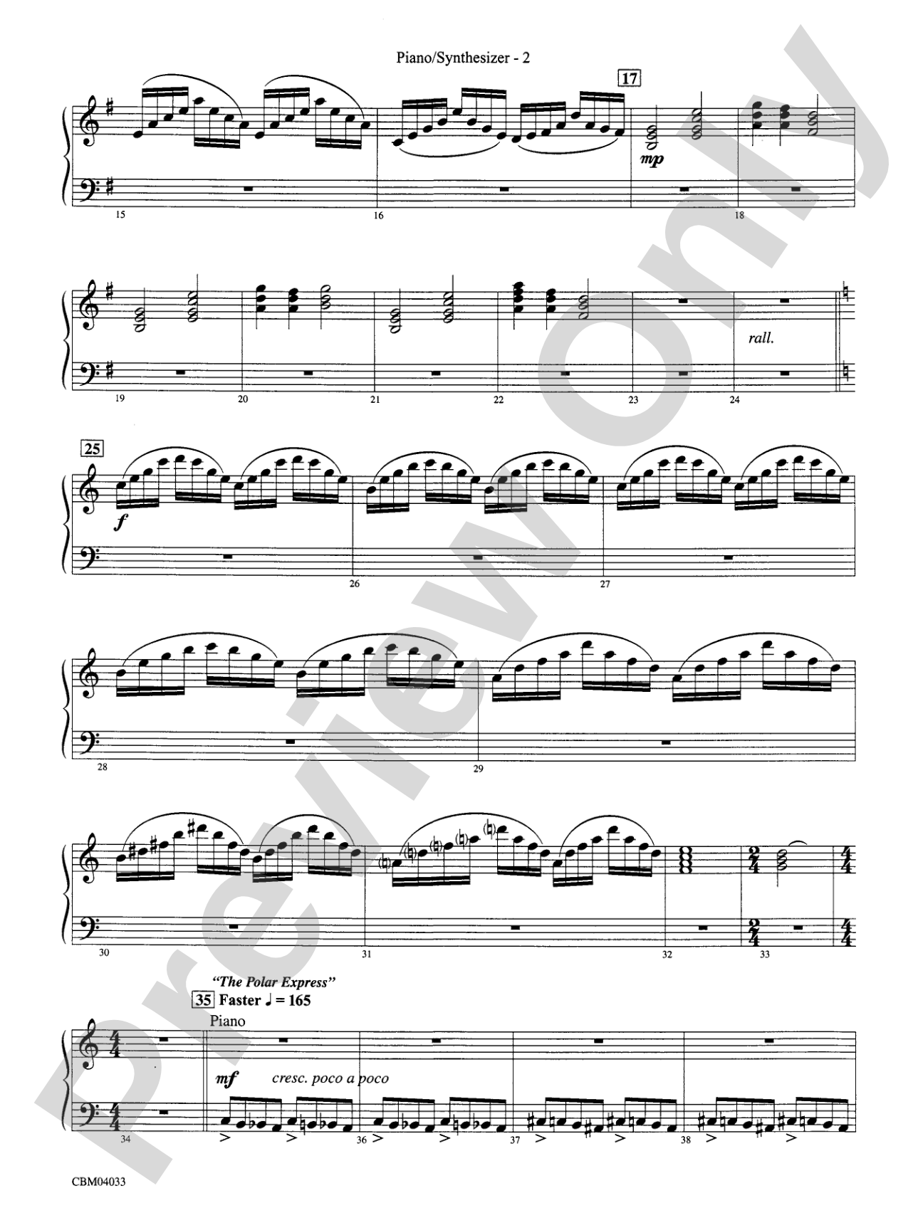 The Polar Express, Concert Suite from: Piano Accompaniment