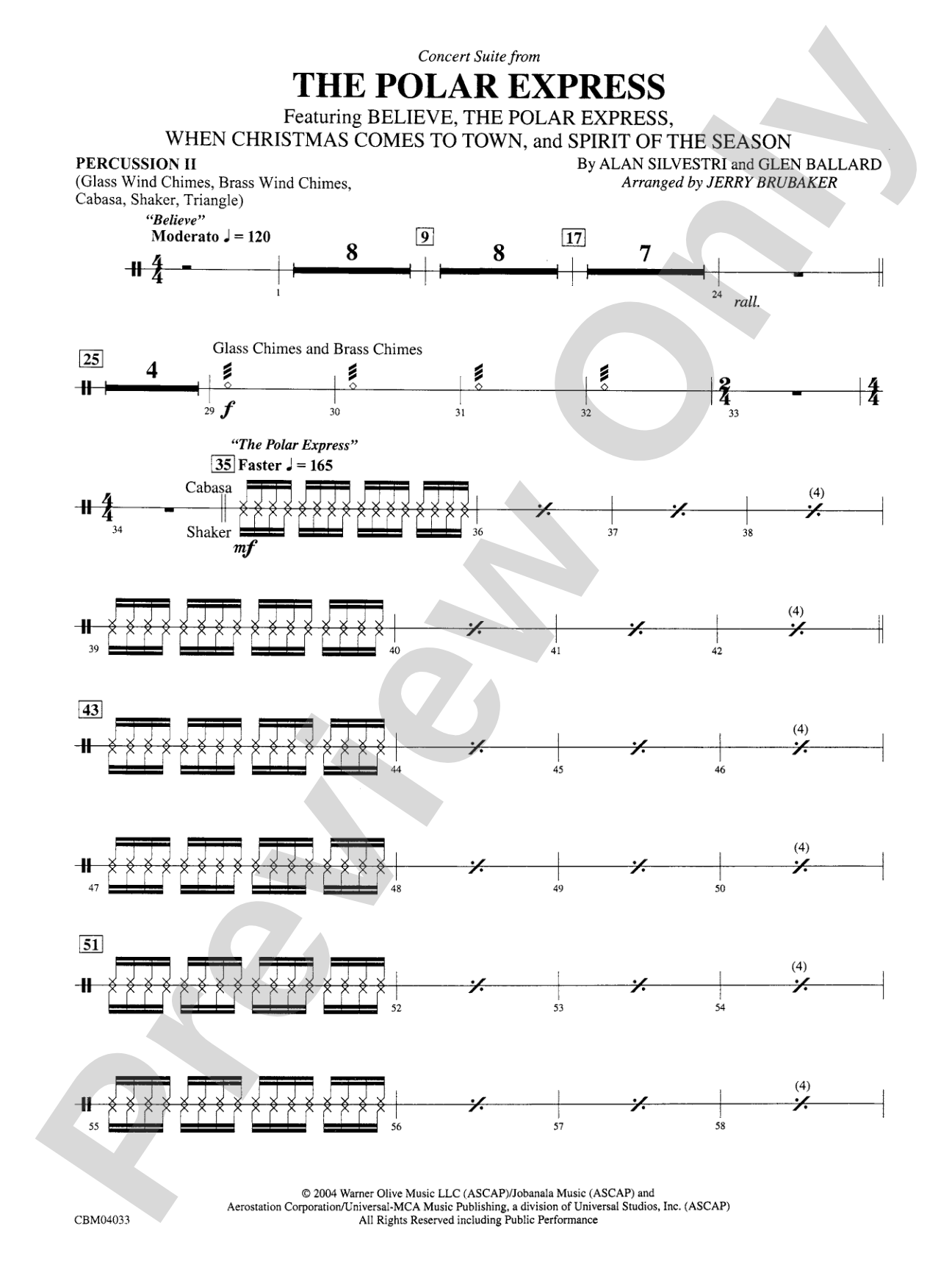 The Polar Express, Concert Suite from: 2nd Percussion