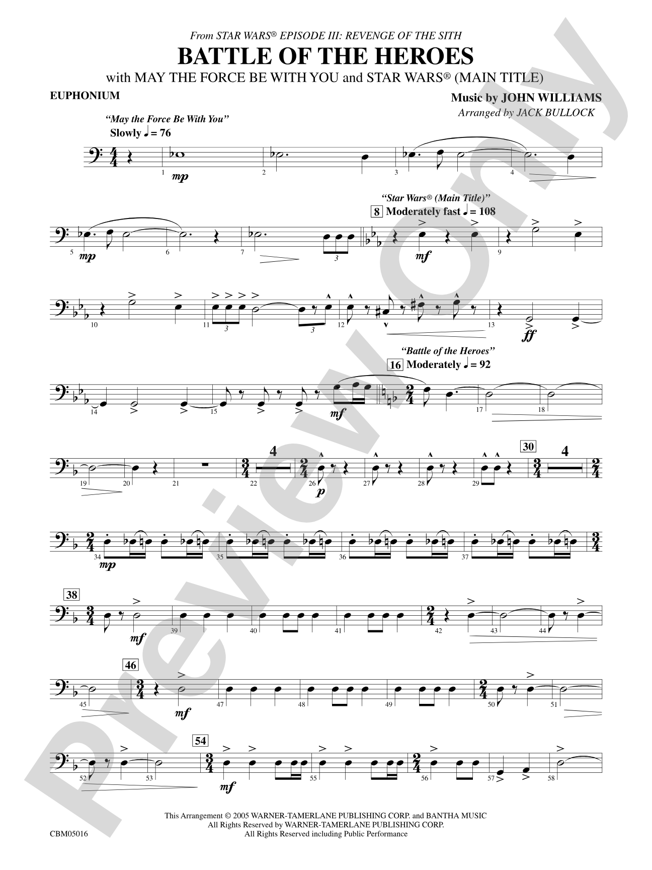 The Battle of the Heroes (from Star Wars®: Episode III Revenge of the Sith): Baritone B.C.