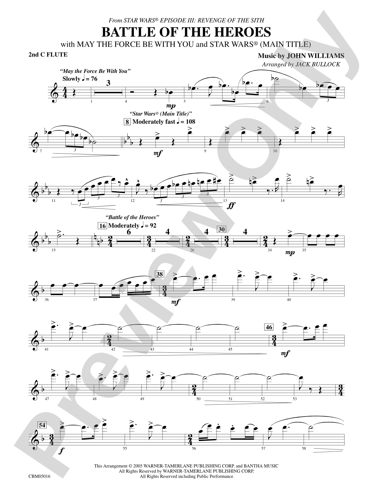 The Battle of the Heroes (from Star Wars®: Episode III Revenge of the Sith): 2nd Flute