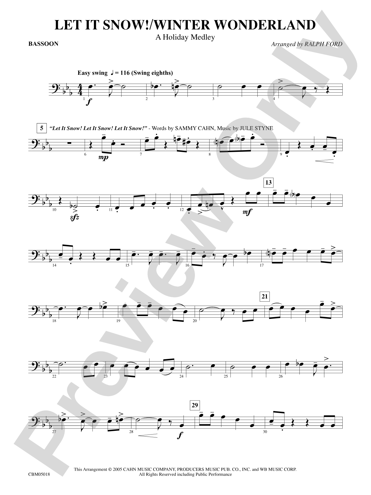 Let It Snow! / Winter Wonderland: Bassoon