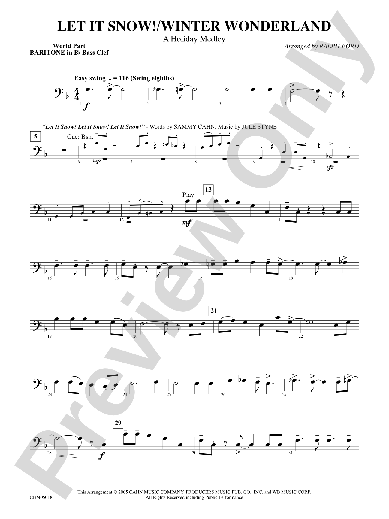 Let It Snow! / Winter Wonderland: WP B-flat Baritone B.C.