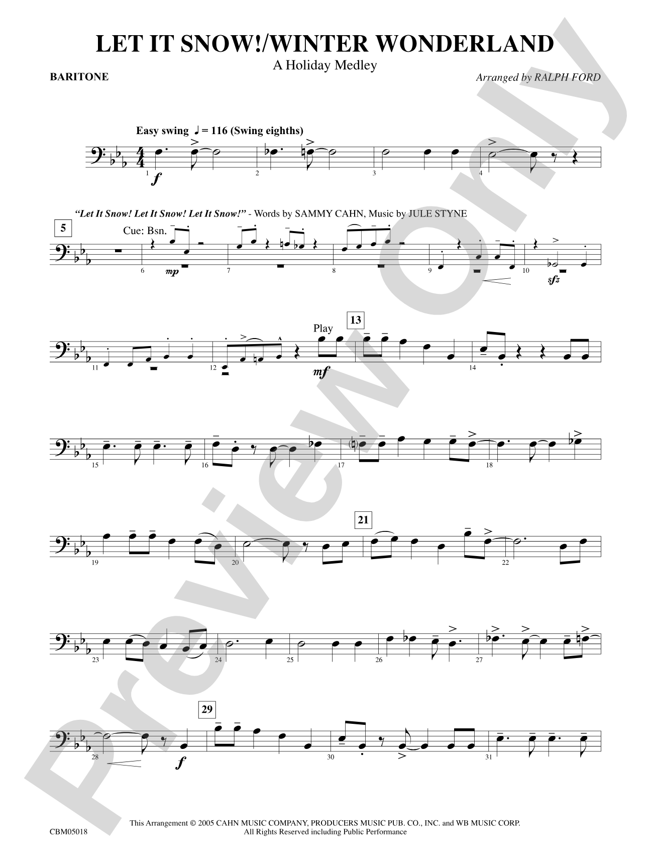 Let It Snow! / Winter Wonderland: Baritone B.C.