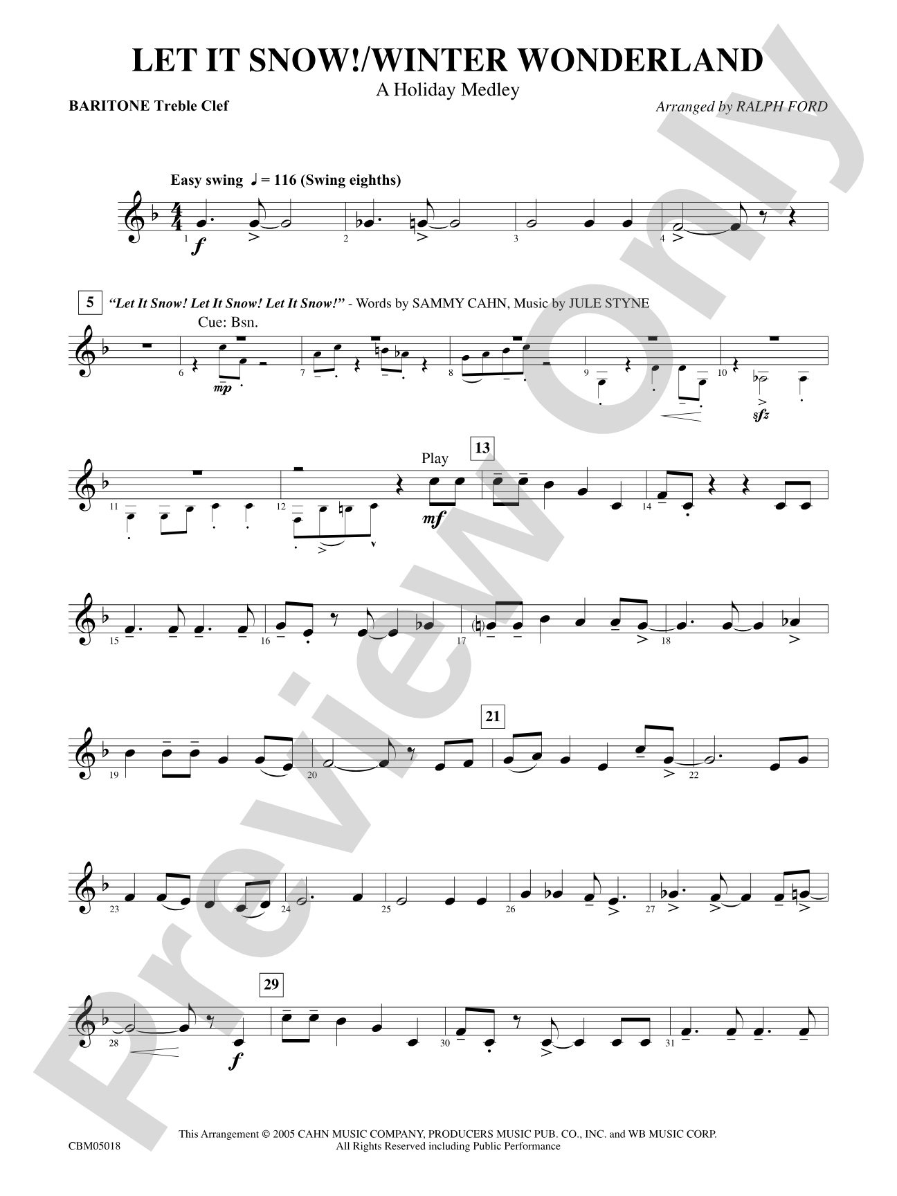 Let It Snow! / Winter Wonderland: Baritone T.C.