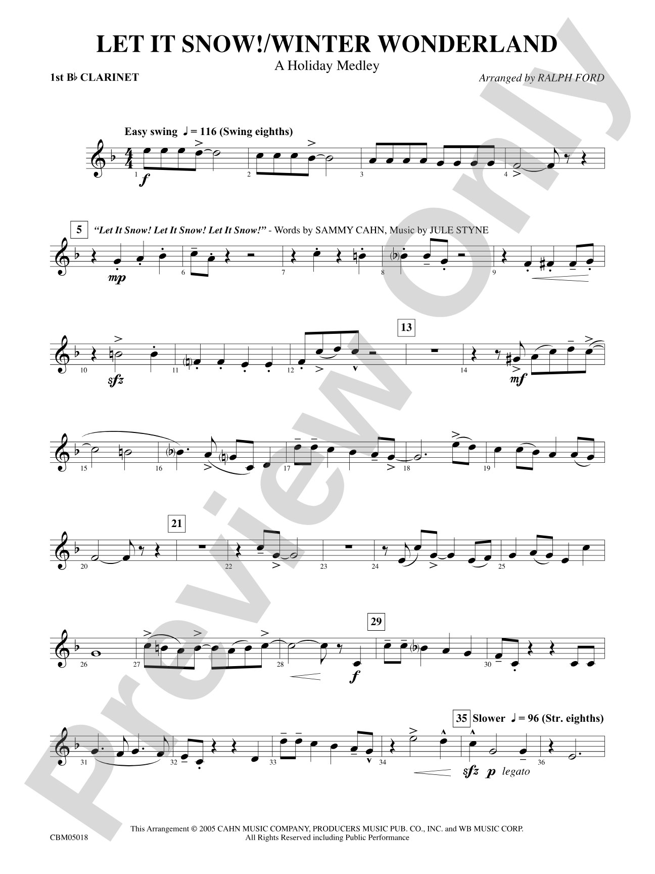 Let It Snow! / Winter Wonderland: 1st B-flat Clarinet