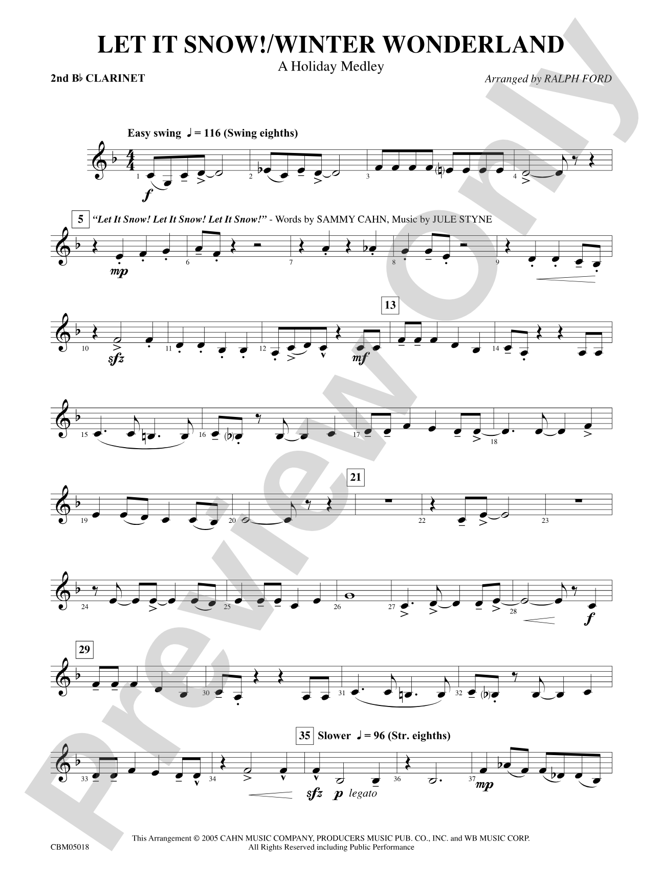 Let It Snow! / Winter Wonderland: 2nd B-flat Clarinet