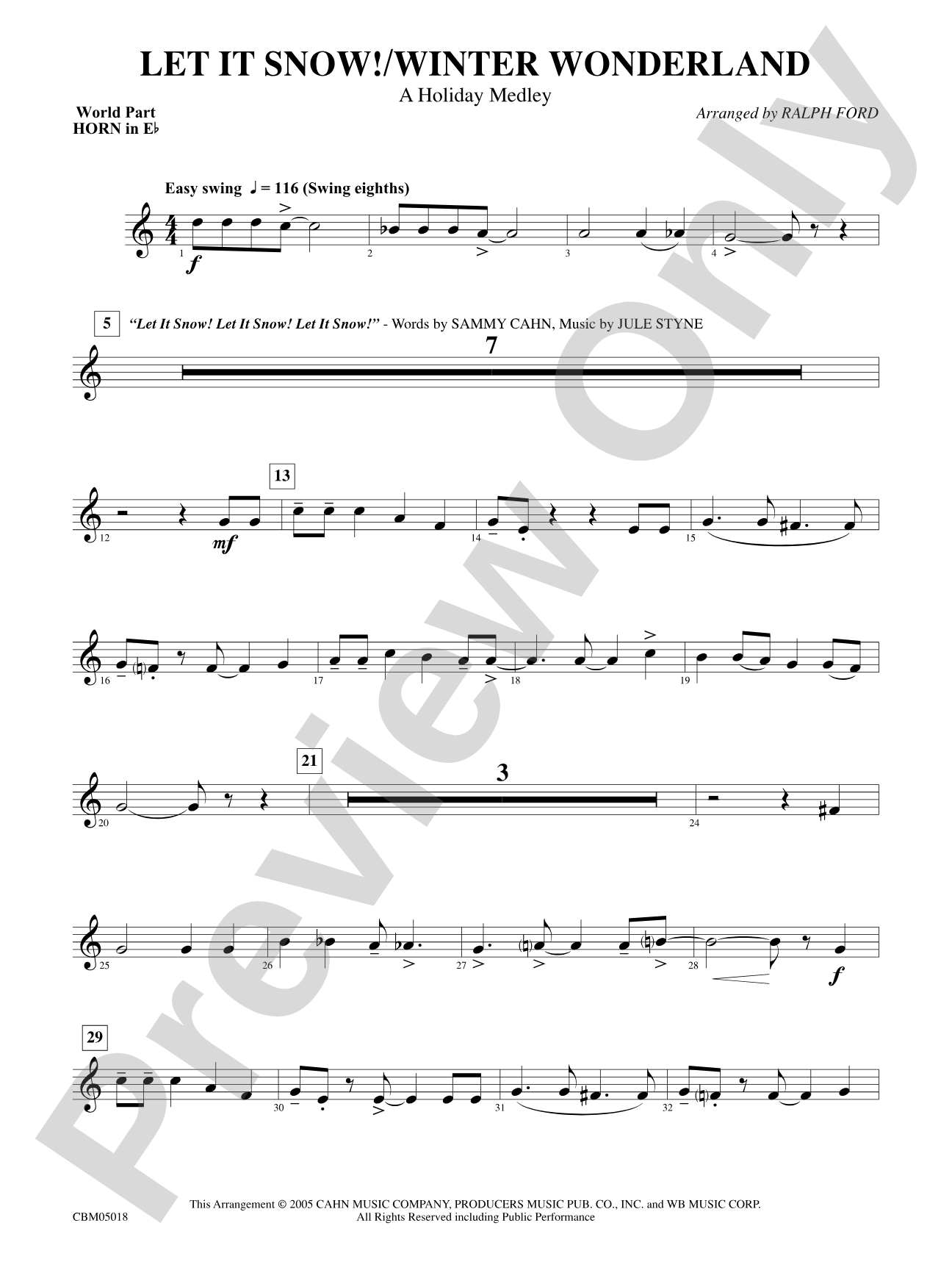 Let It Snow! / Winter Wonderland: WP 1st Horn in E-flat