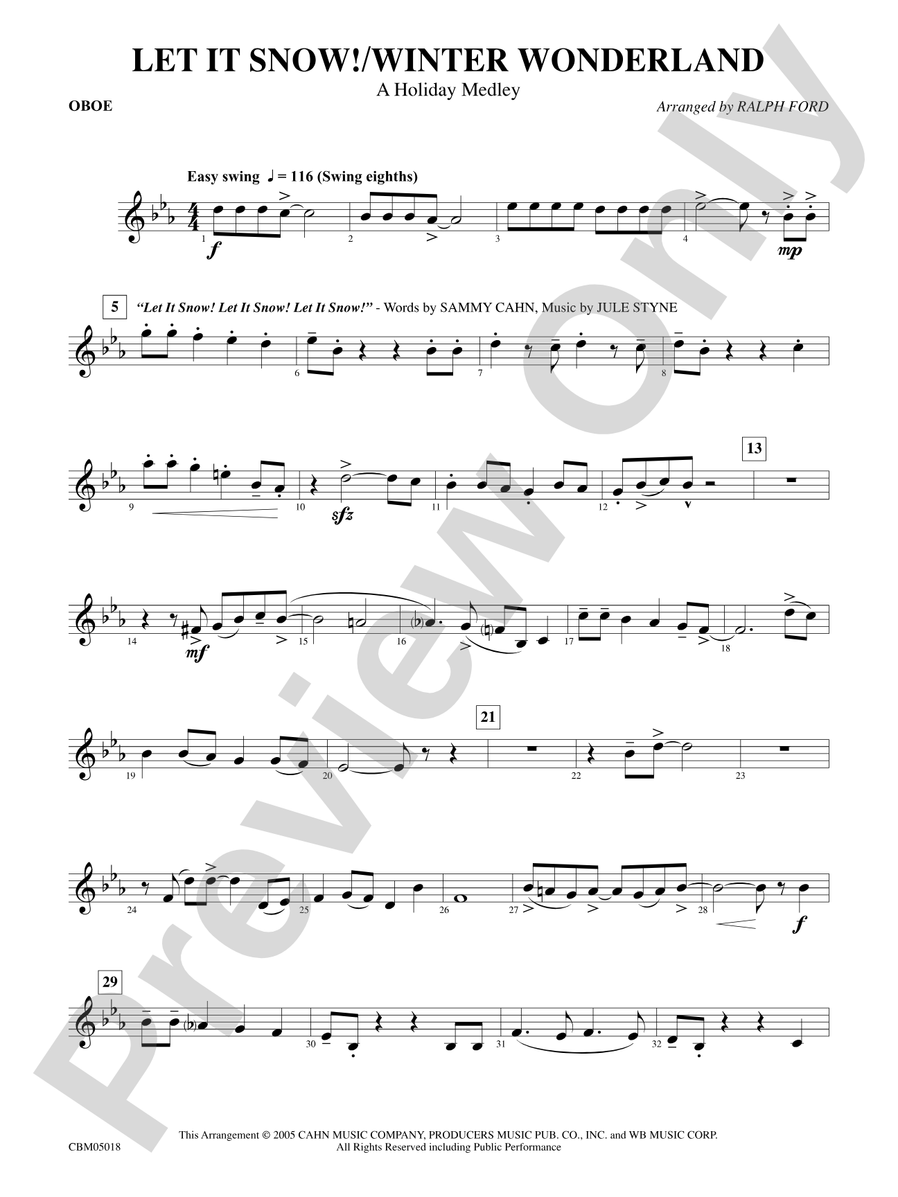 Let It Snow! / Winter Wonderland: Oboe
