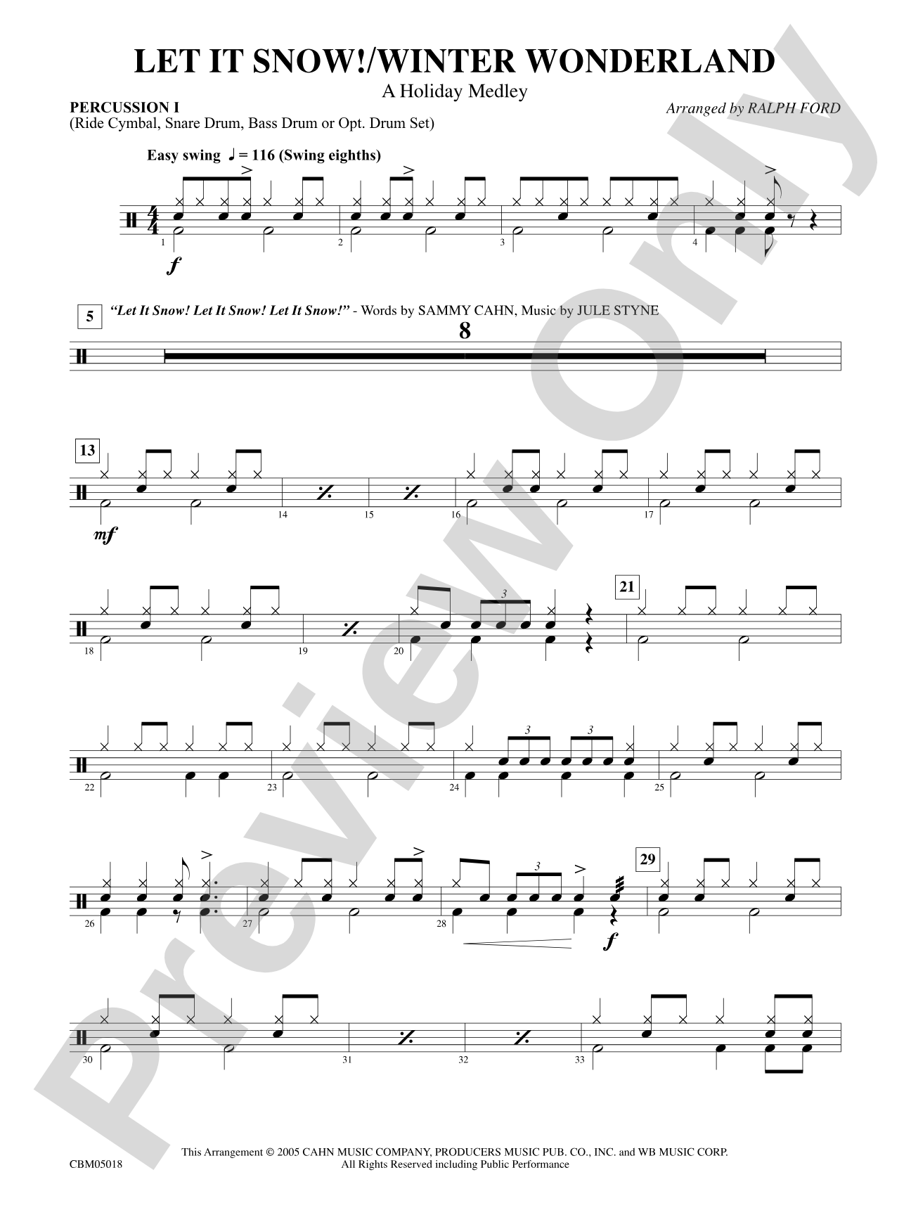 Let It Snow! / Winter Wonderland: 1st Percussion