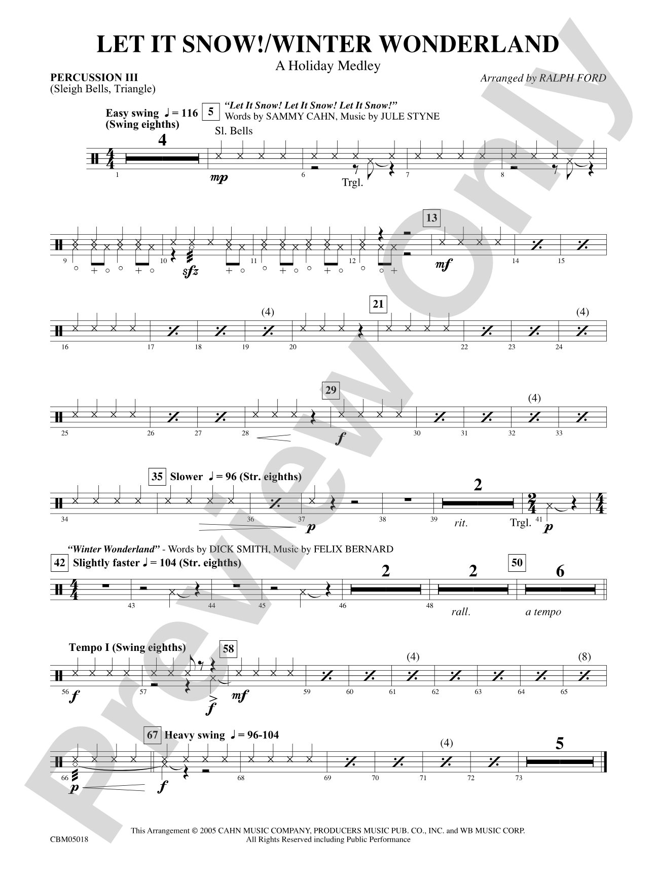 Let It Snow! / Winter Wonderland: 3rd Percussion