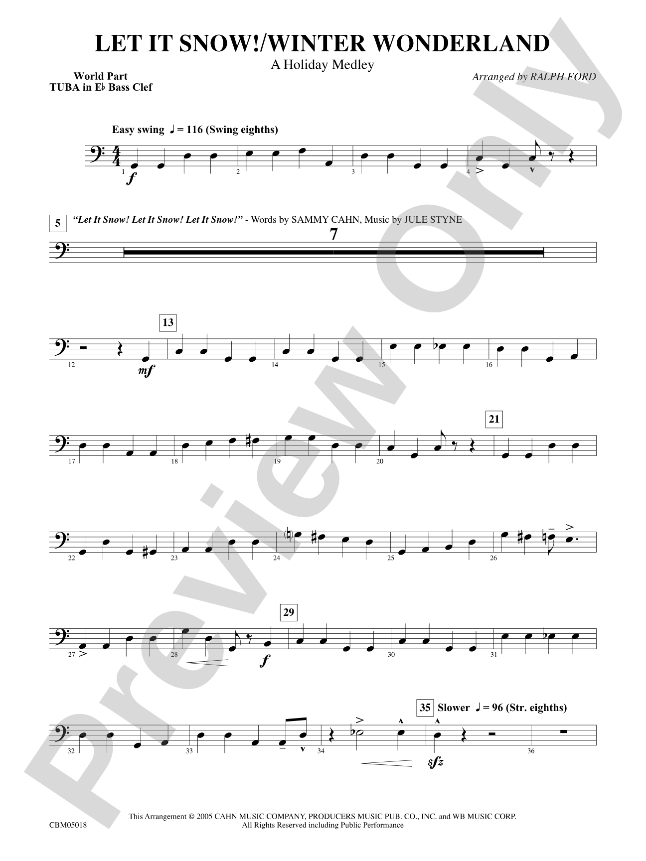 Let It Snow! / Winter Wonderland: WP E-flat Tuba B.C.