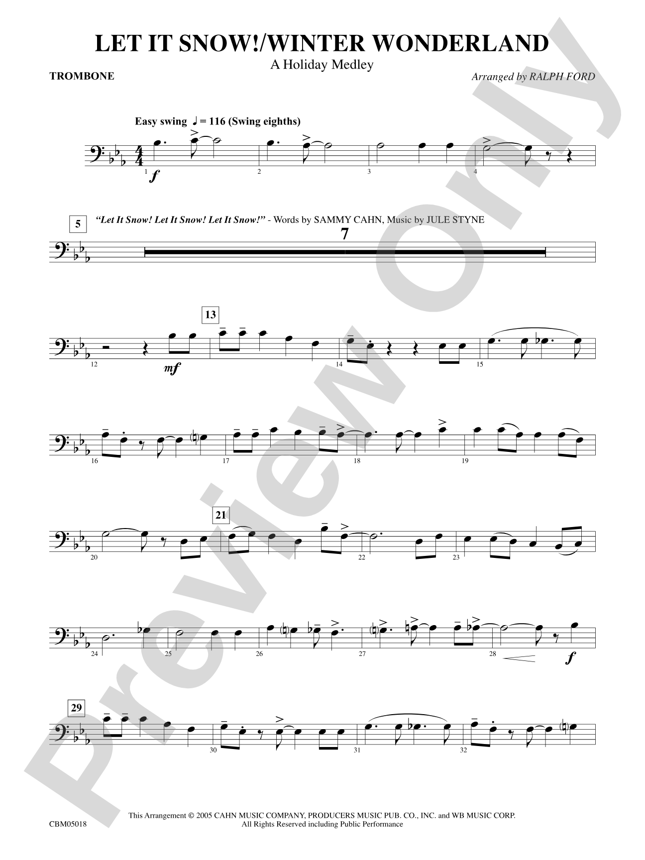 Let It Snow! / Winter Wonderland: 1st Trombone