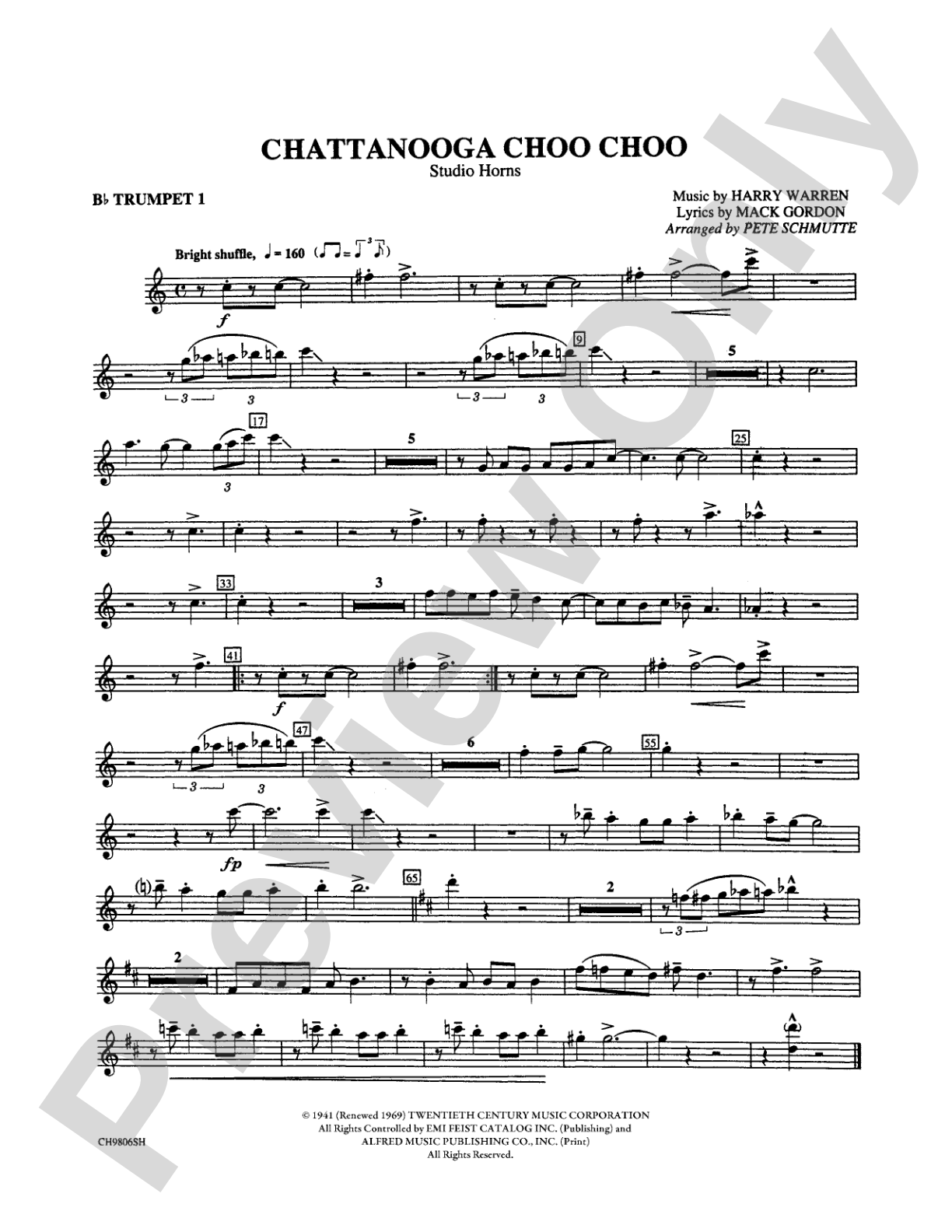Chattanooga Choo Choo: 1st B-flat Trumpet
