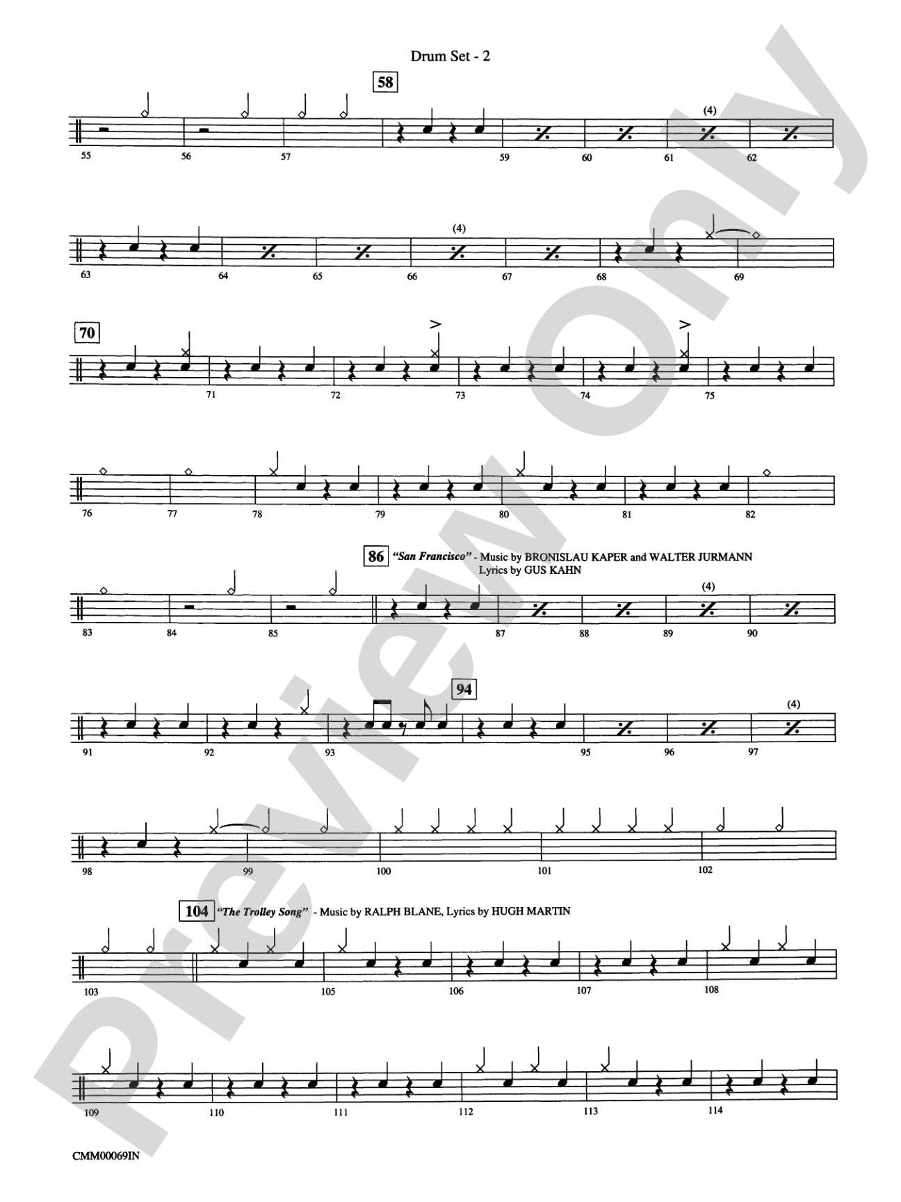 The Music of M-G-M (A Choral Medley): Drums