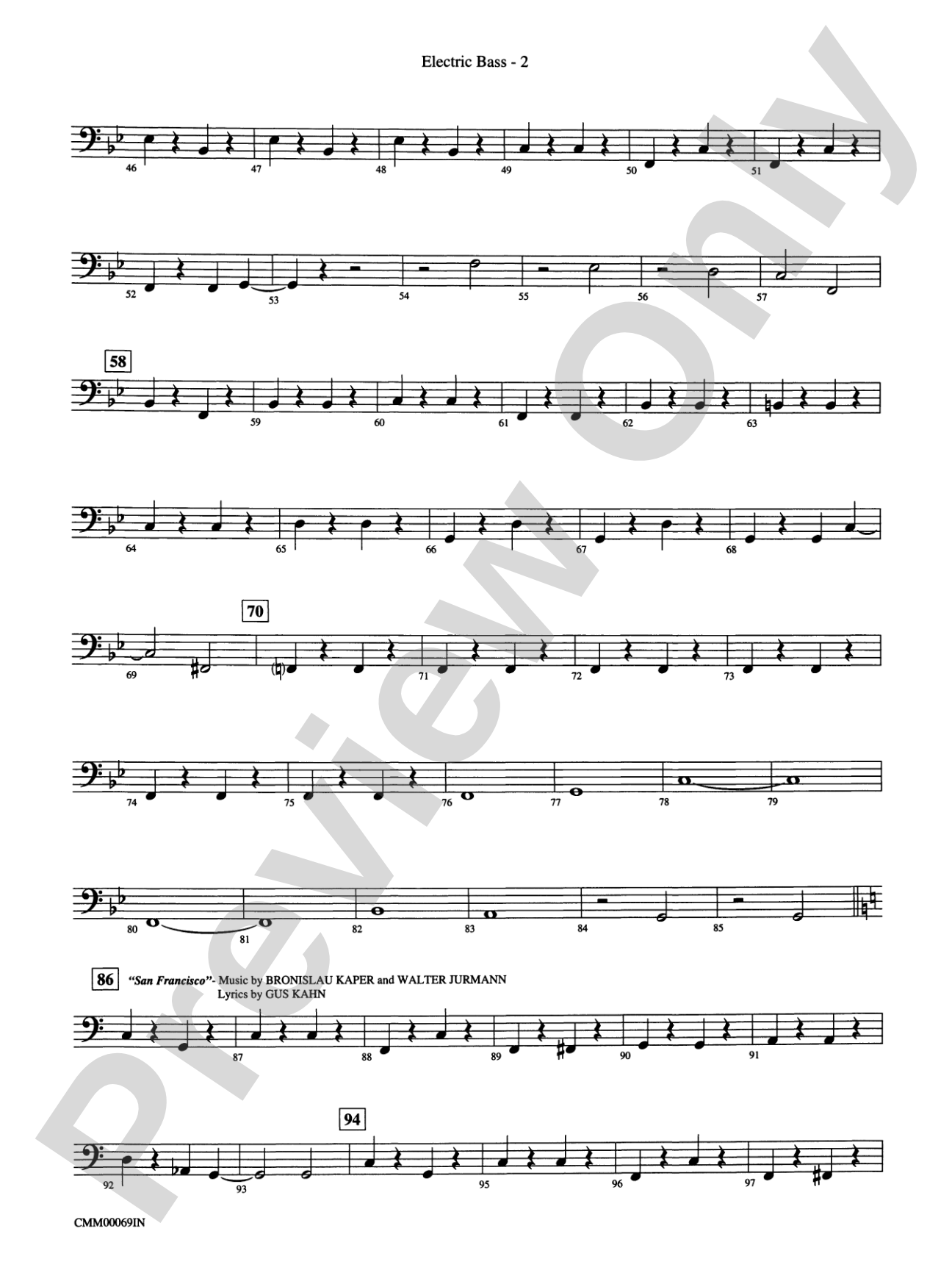 The Music of M-G-M (A Choral Medley): Electric Bass