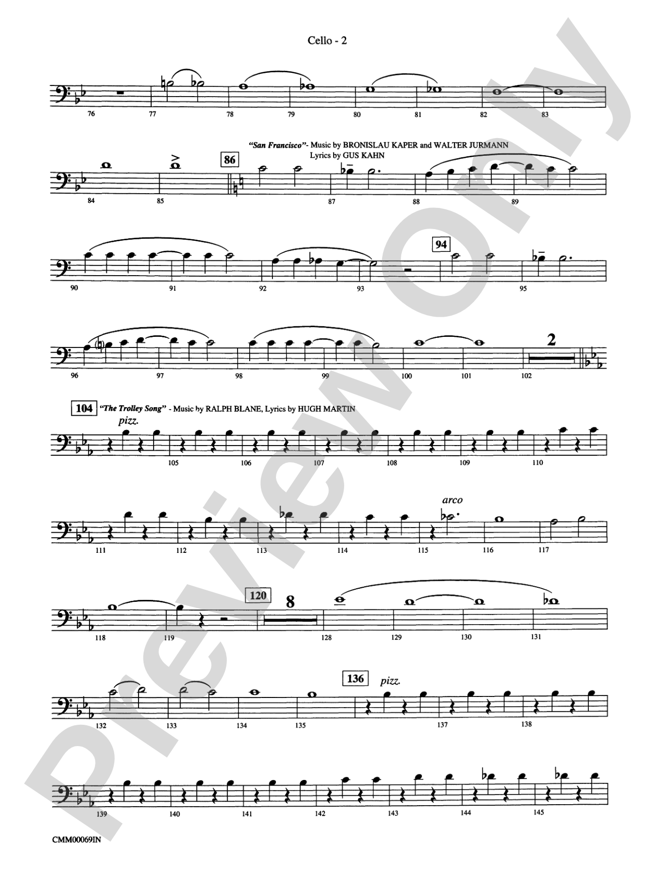 The Music of M-G-M (A Choral Medley): Cello